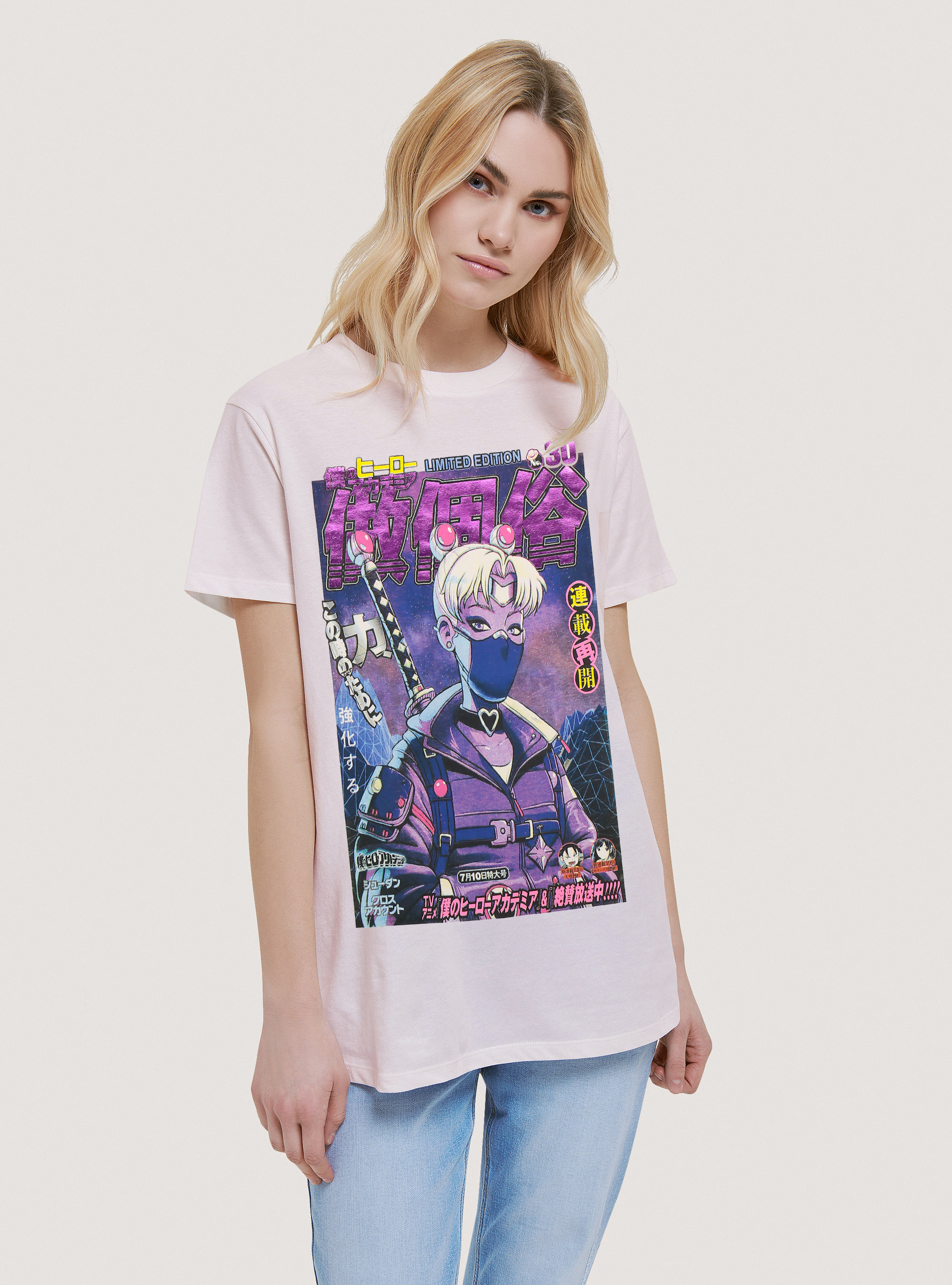 T-shirt with Japanese print, WH2 WHITE