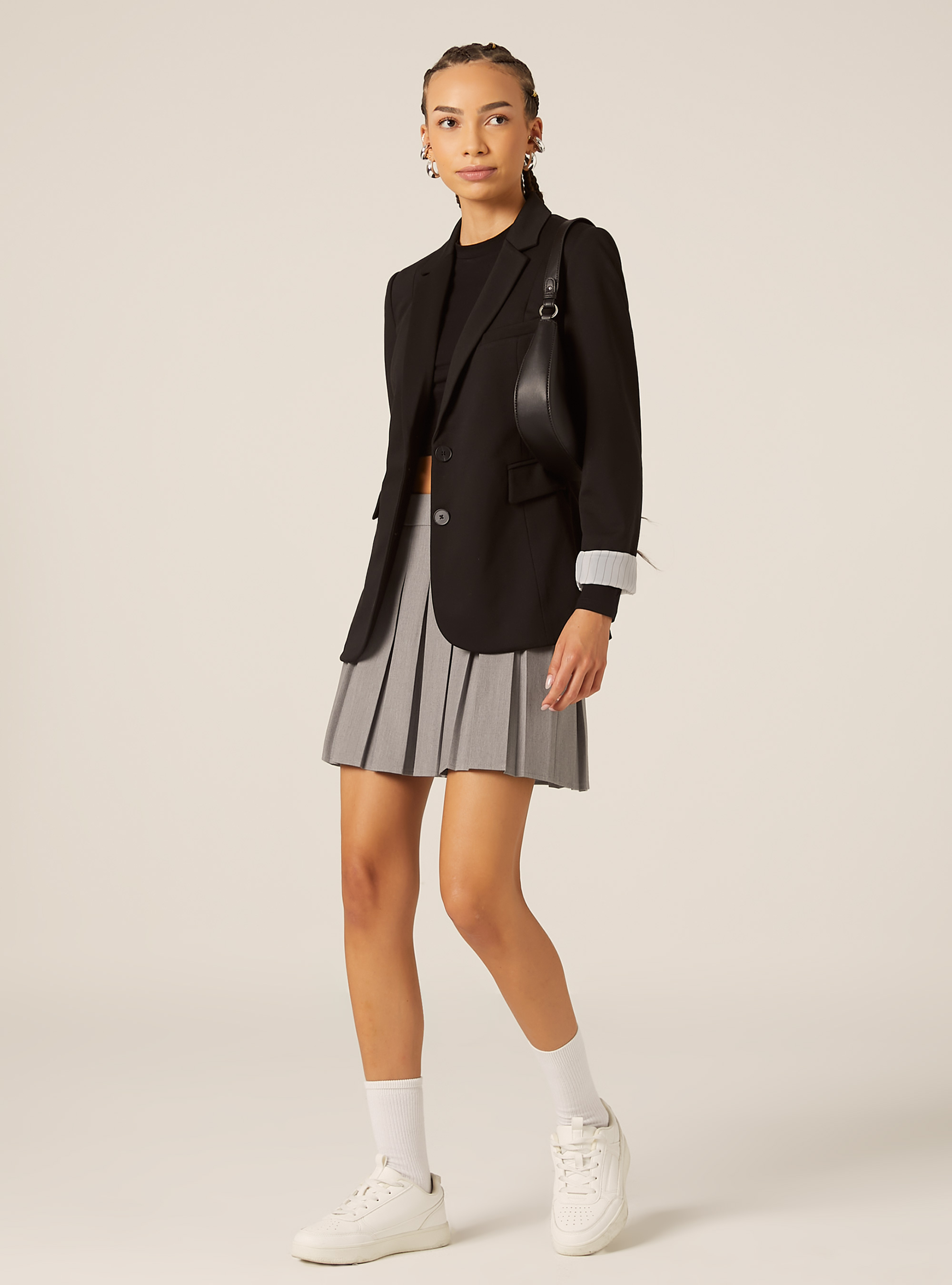 Blazer morbido in jersey, BK1 BLACK