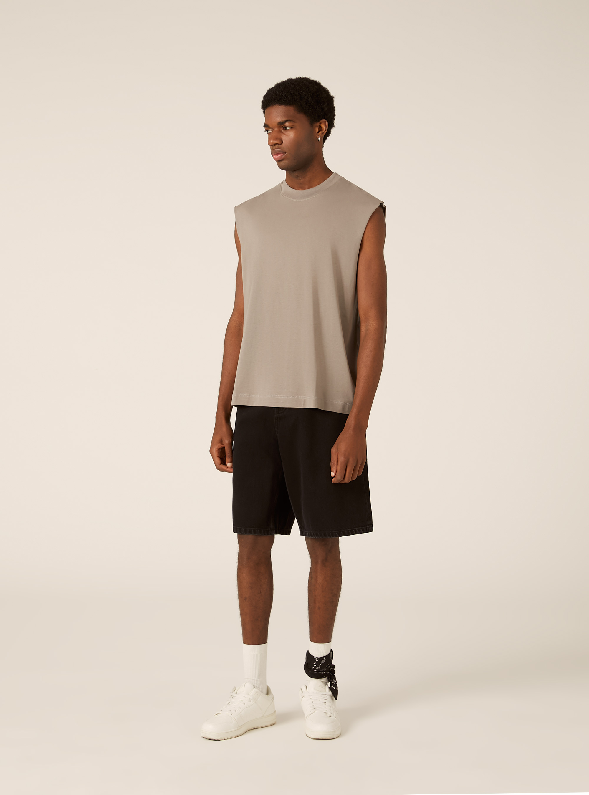 Camiseta sin mangas boxy fit, GY2 GREY MEDIUM