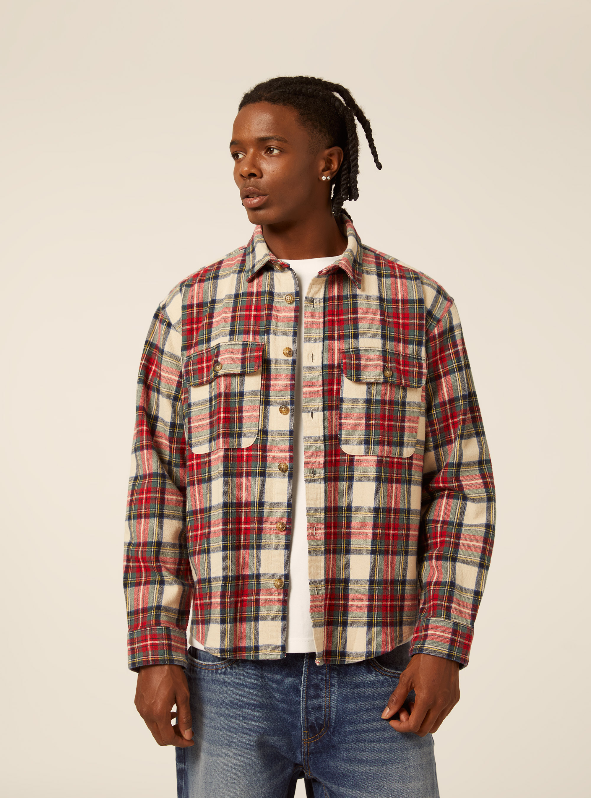 Camicia flanella quadri, WH2 WHITE
