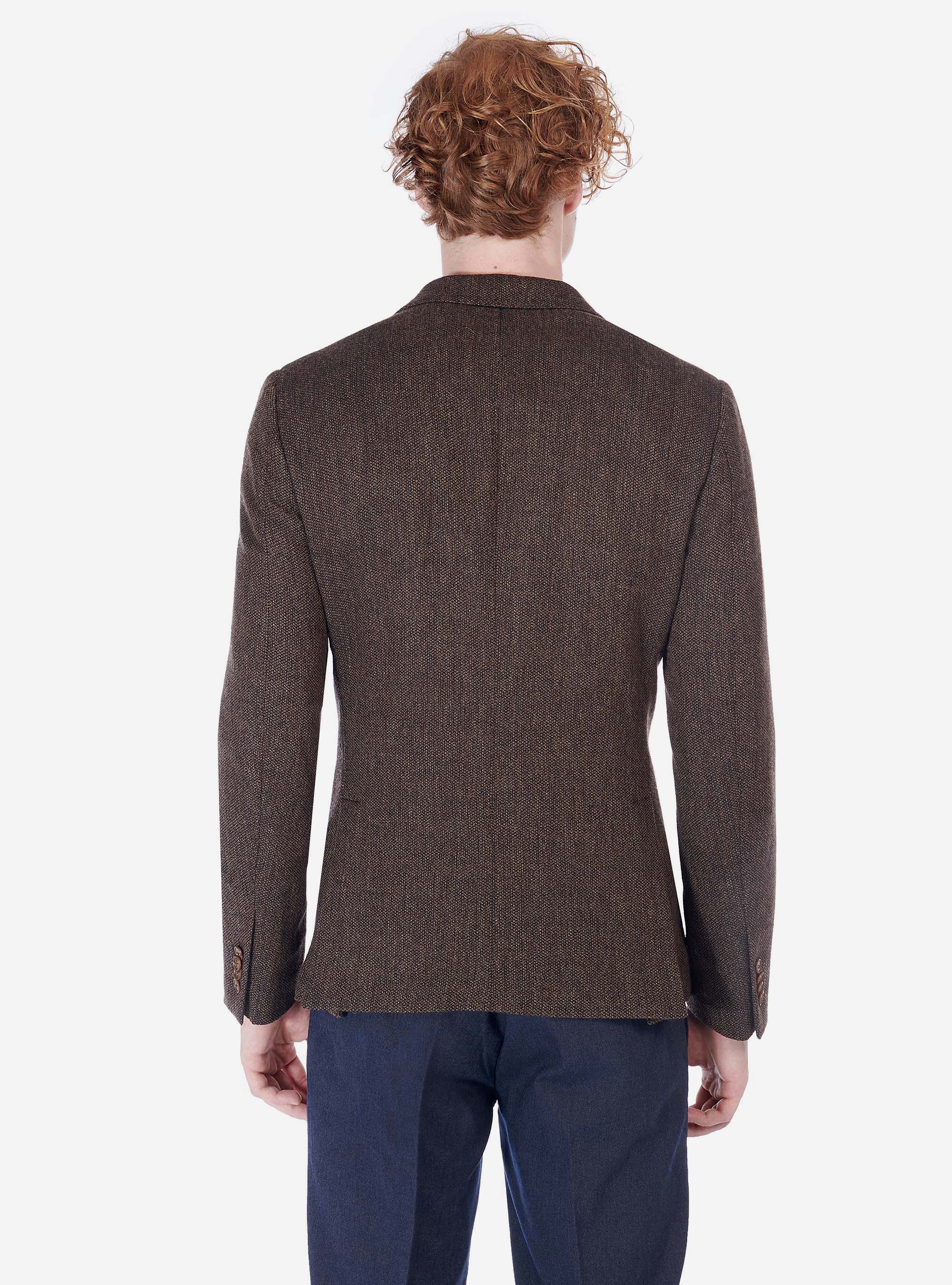 WOOL JACKET, DARK BROWN