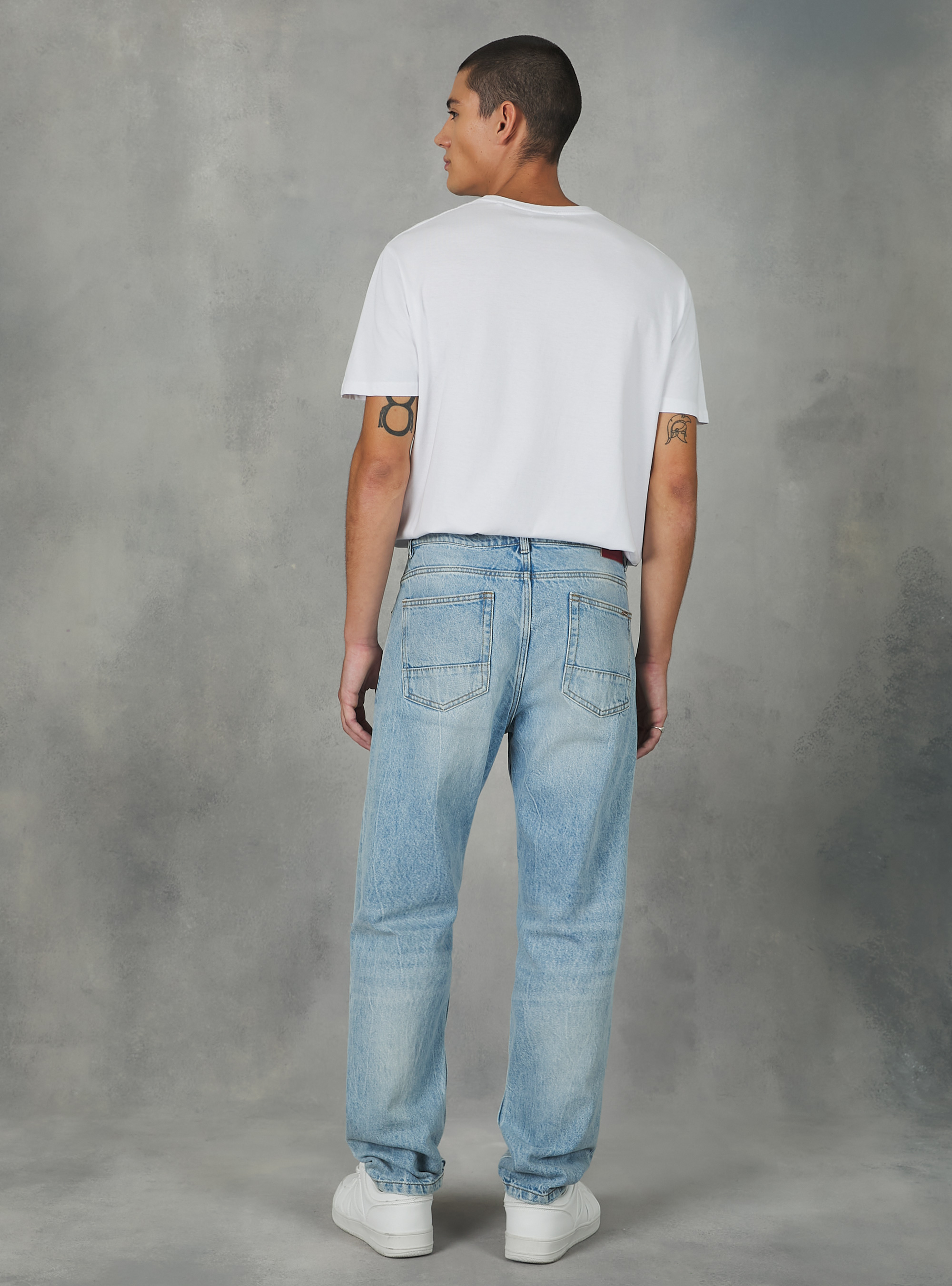 Straight Fit Cotton Jeans, D006 AZURE