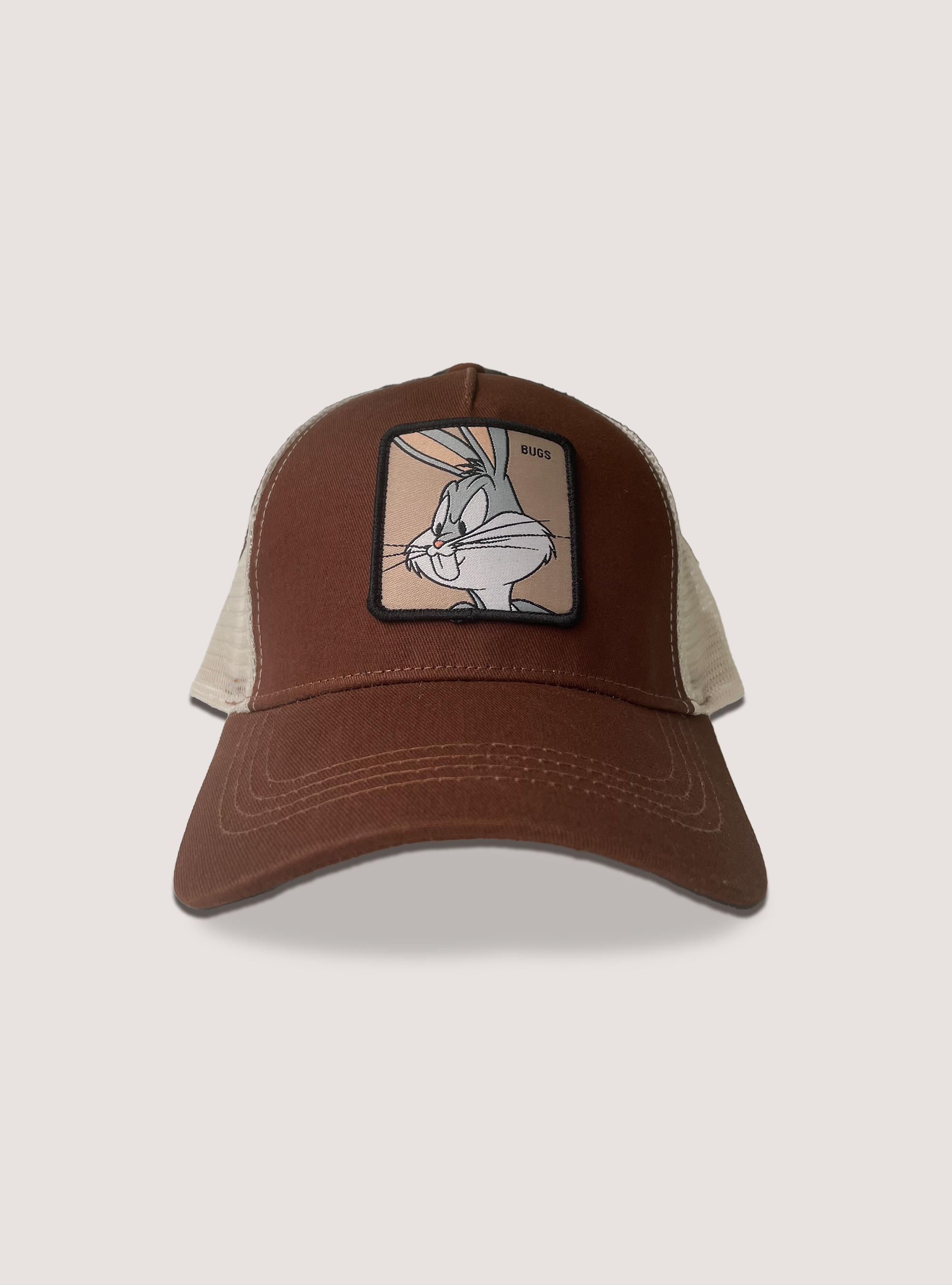 Cappello con patch bugs bunny, C5619 BROWN