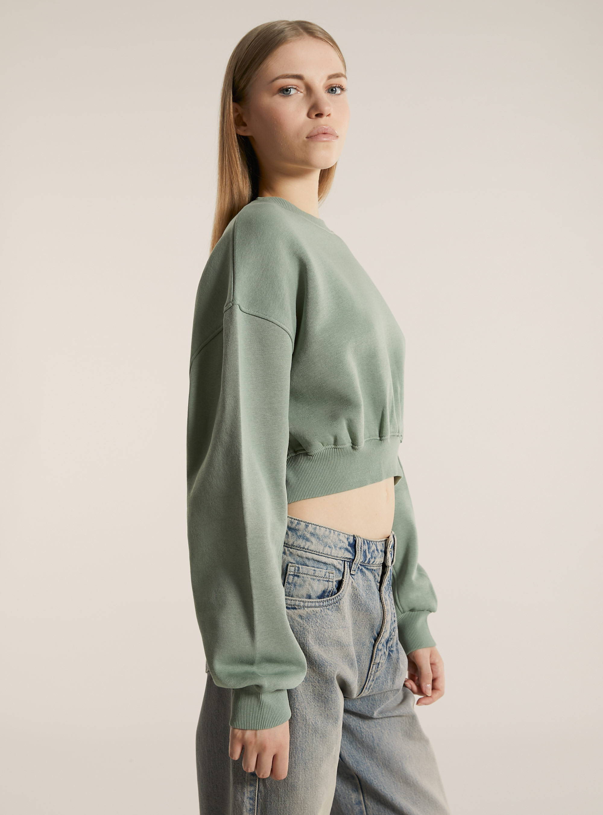 Sweat-shirt à col ras du cou en coton, KY3 KAKY LIGHT