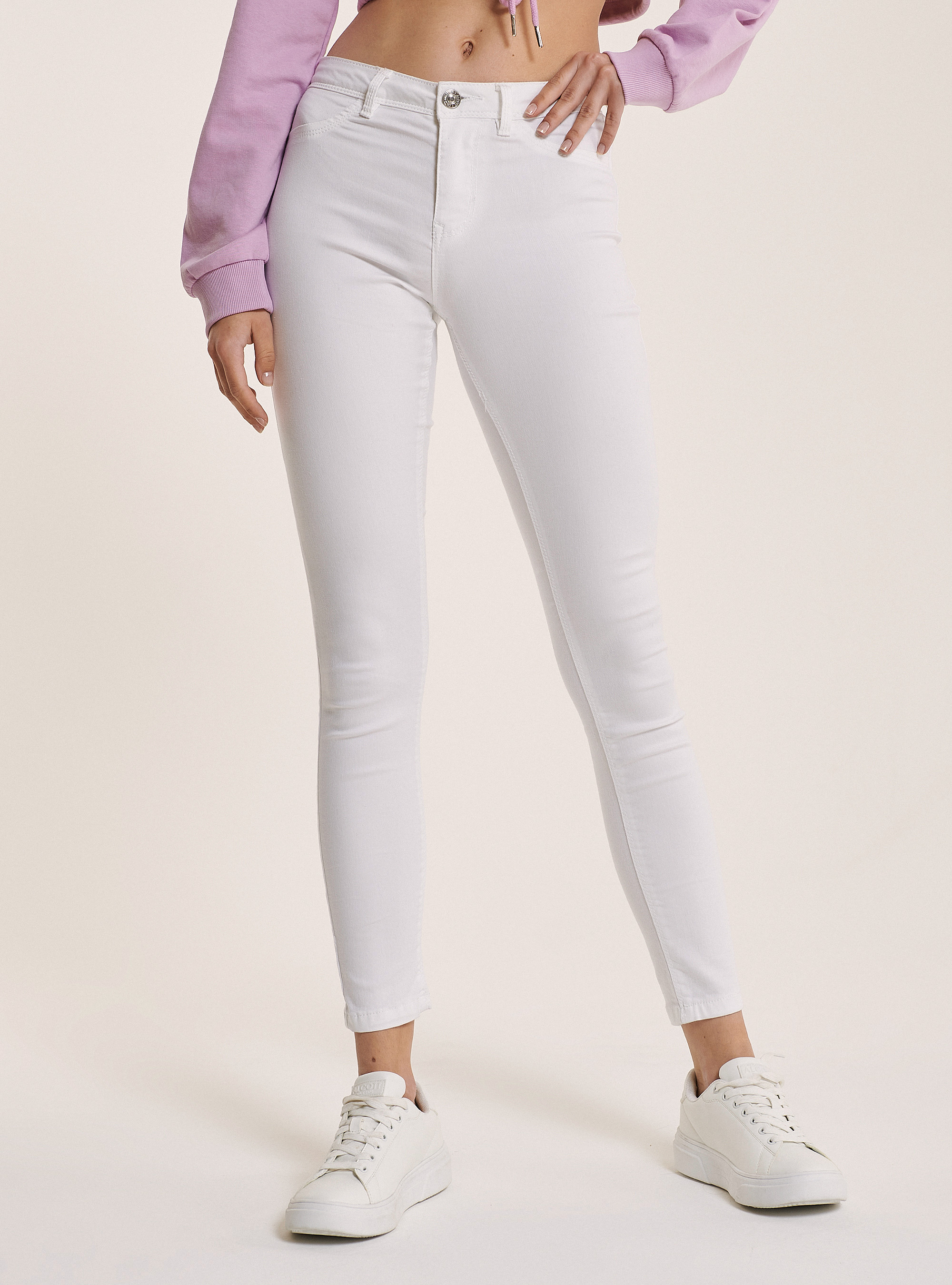 Jean taille haute super skinny comfort fit, C099 WHITE
