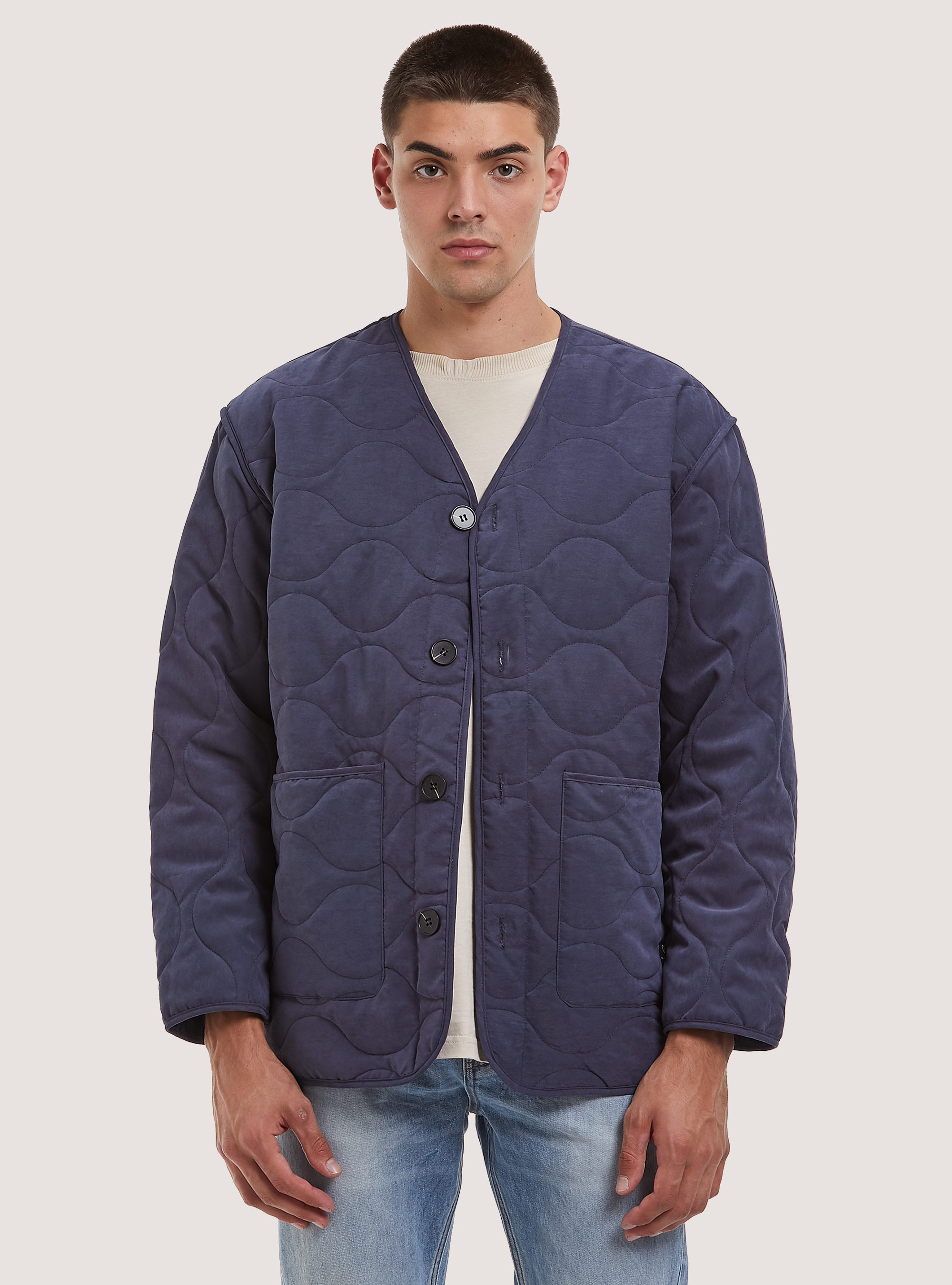 Quilted jacket with recycled padding, NA2 NAVY MEDIUM