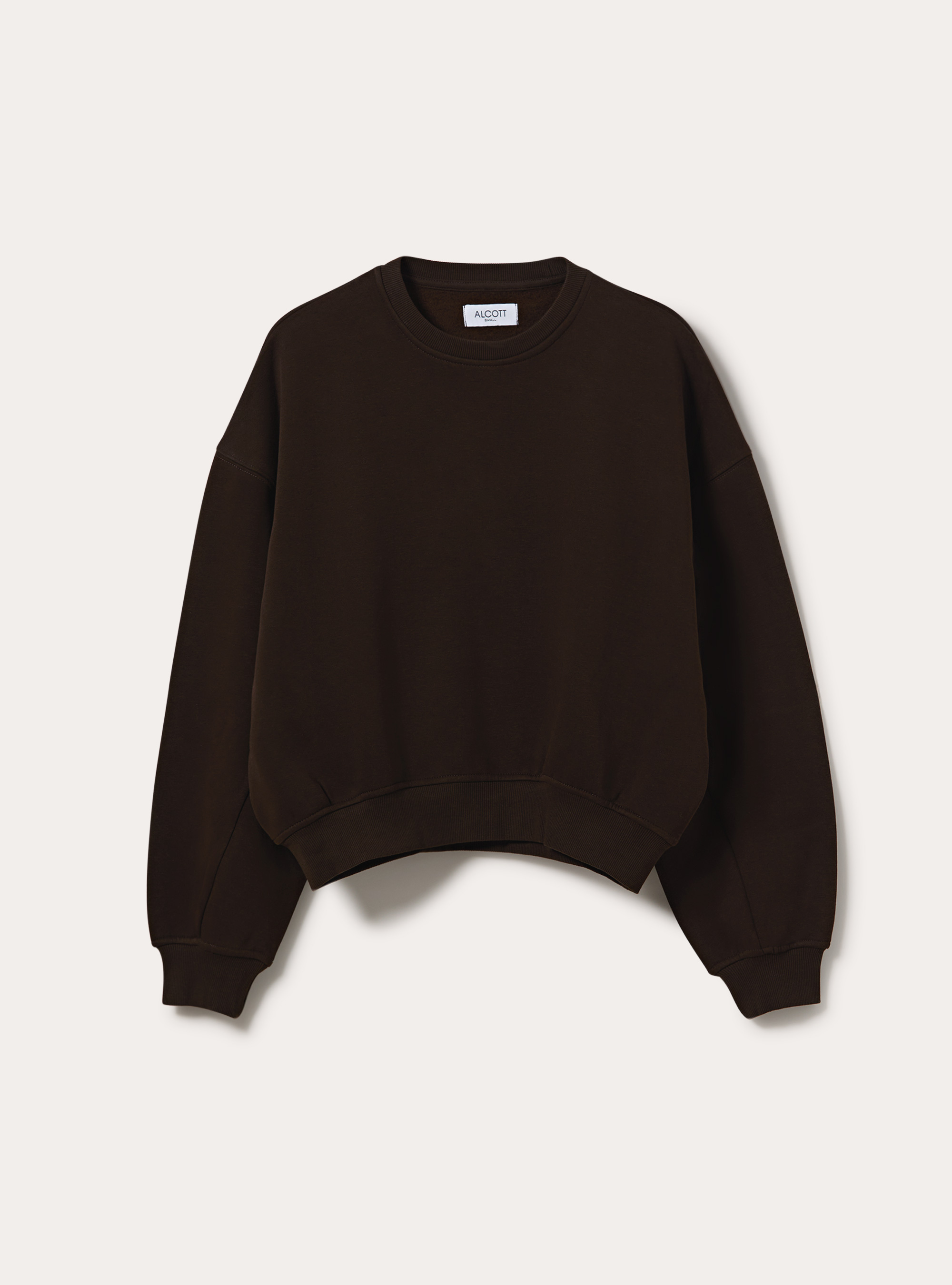 Felpa girocollo, BR1 BROWN DARK