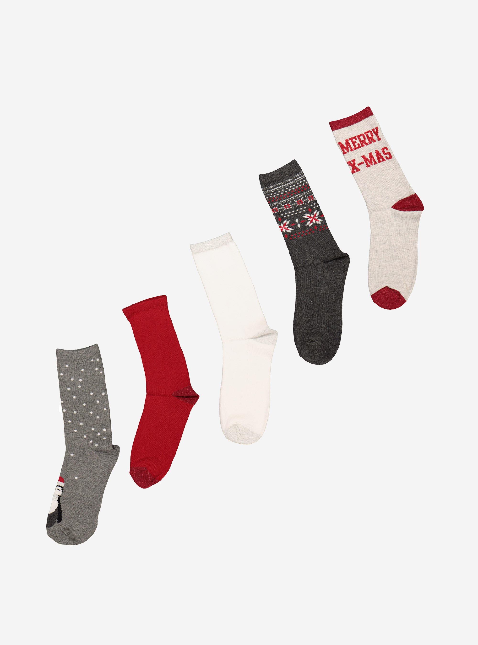 Set 5 calzini natale, XMAS