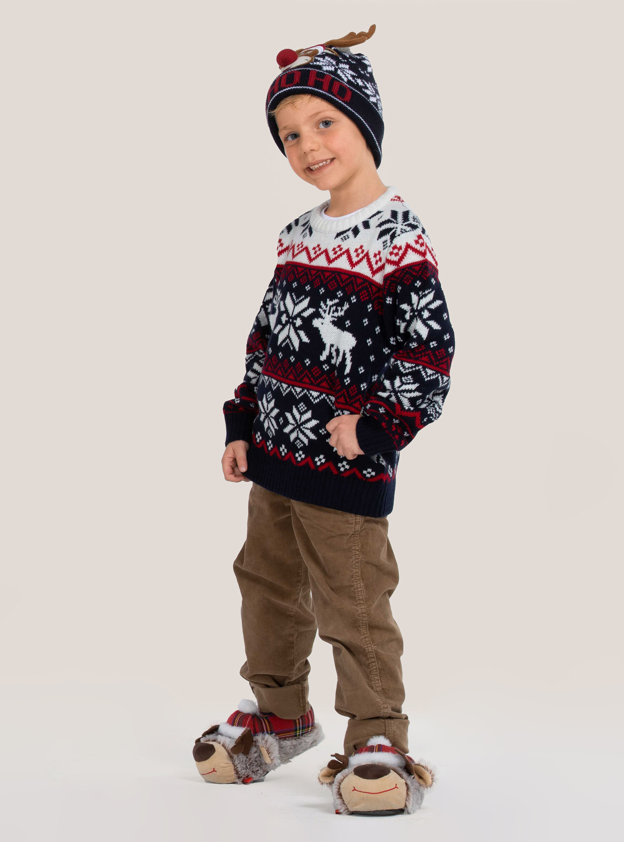 Christmas pullover ''mini me'' with reindeer, BLUE NAVY