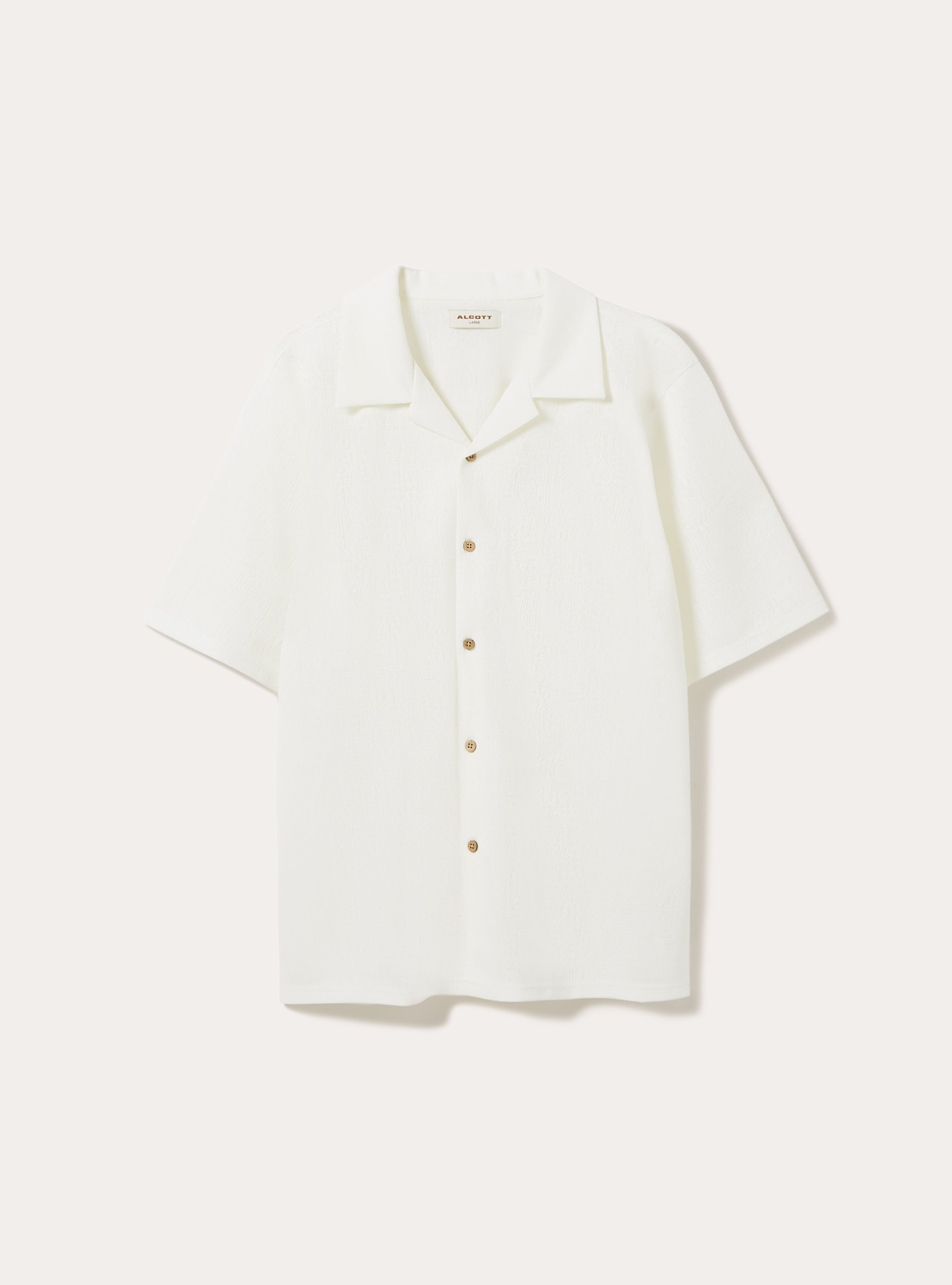 Chemise &agrave; manches courtes avec texture, WH1 OFF WHITE