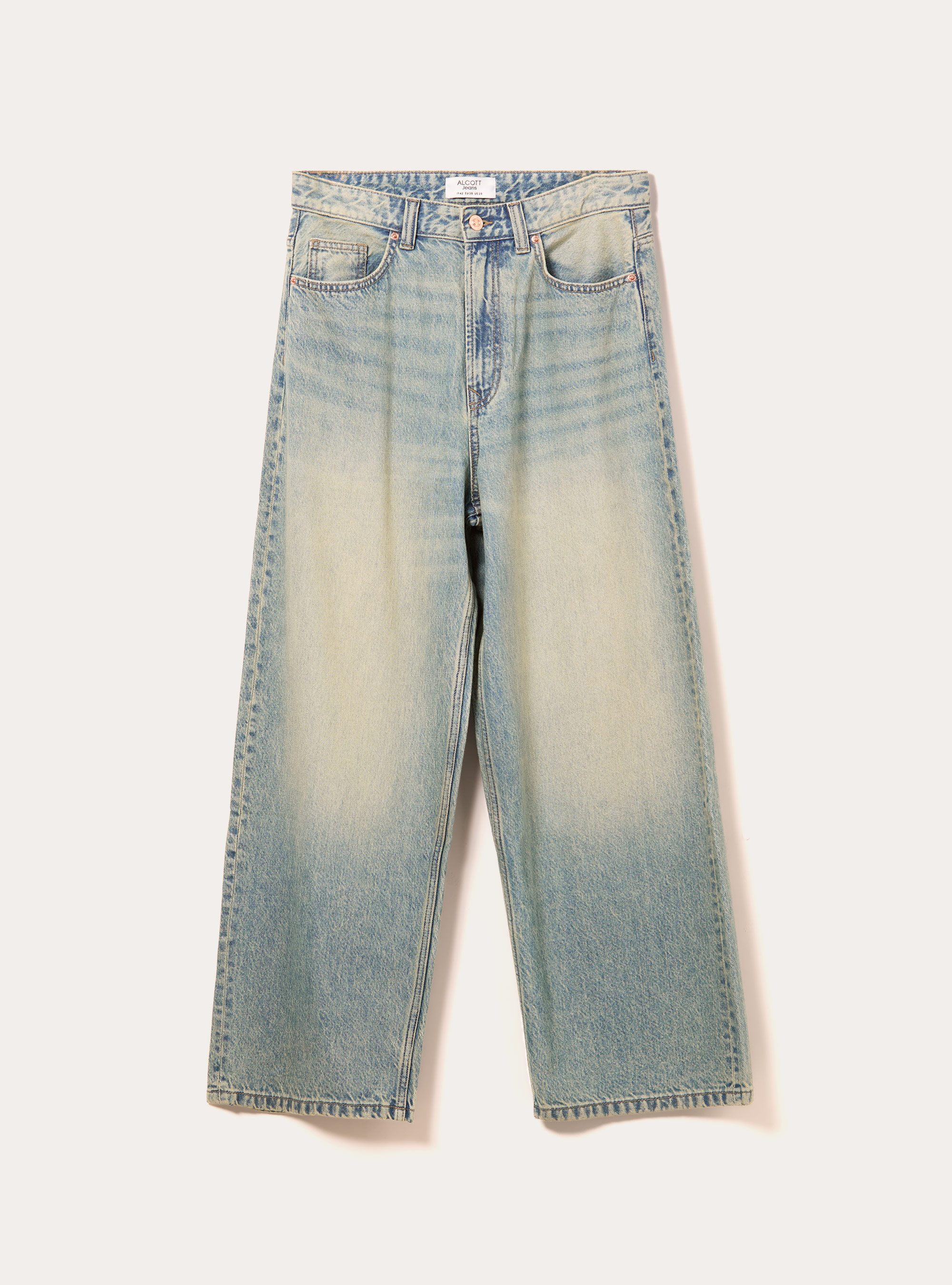 Super baggy fit jeans, D201 AZZURRE MED OVERDYE