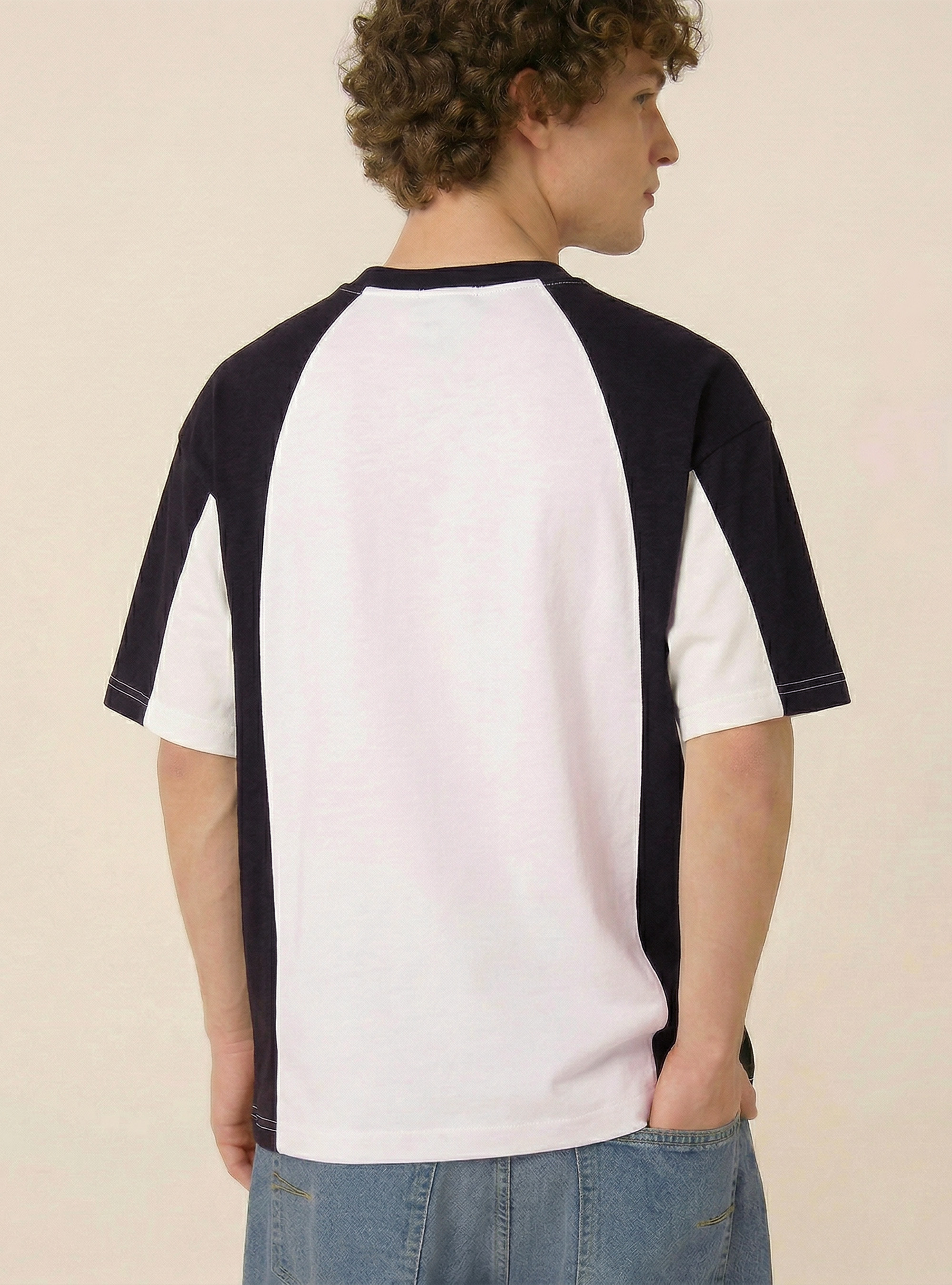 Camiseta de corte recto con estampado, WH3 WHITE