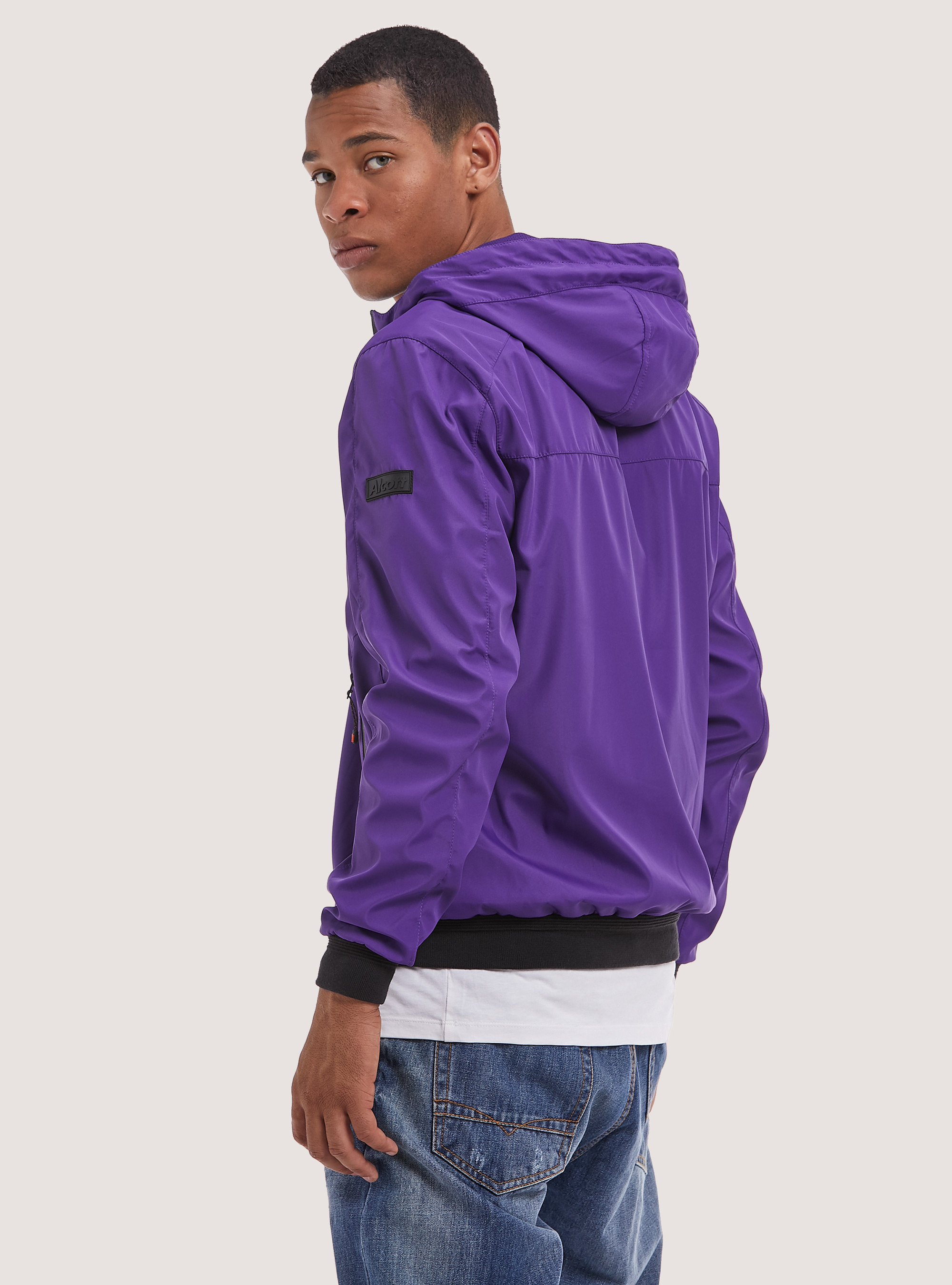 Chaqueta bomber con capucha a prueba de viento, VI2 VIOLET MEDIUM