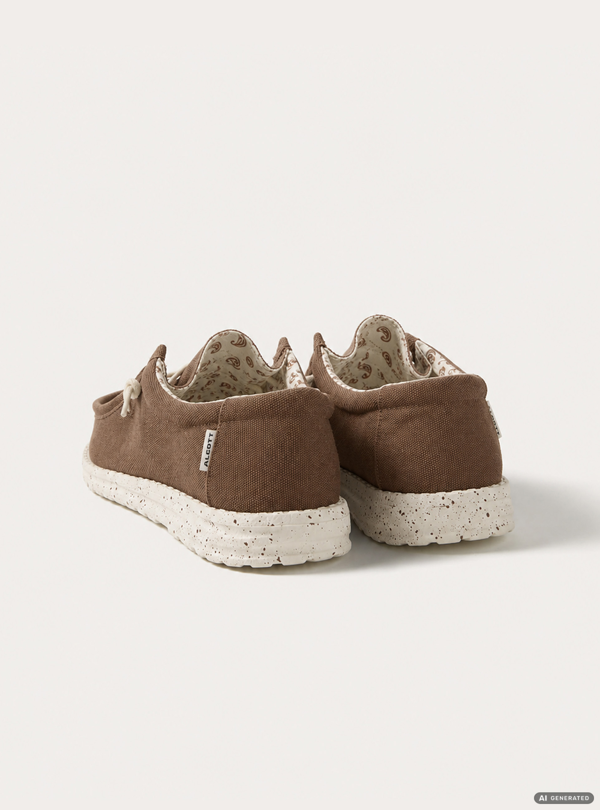 Zapatos Mocas&iacute;n de Lona con Cordones, BR2 BROWN MEDIUM