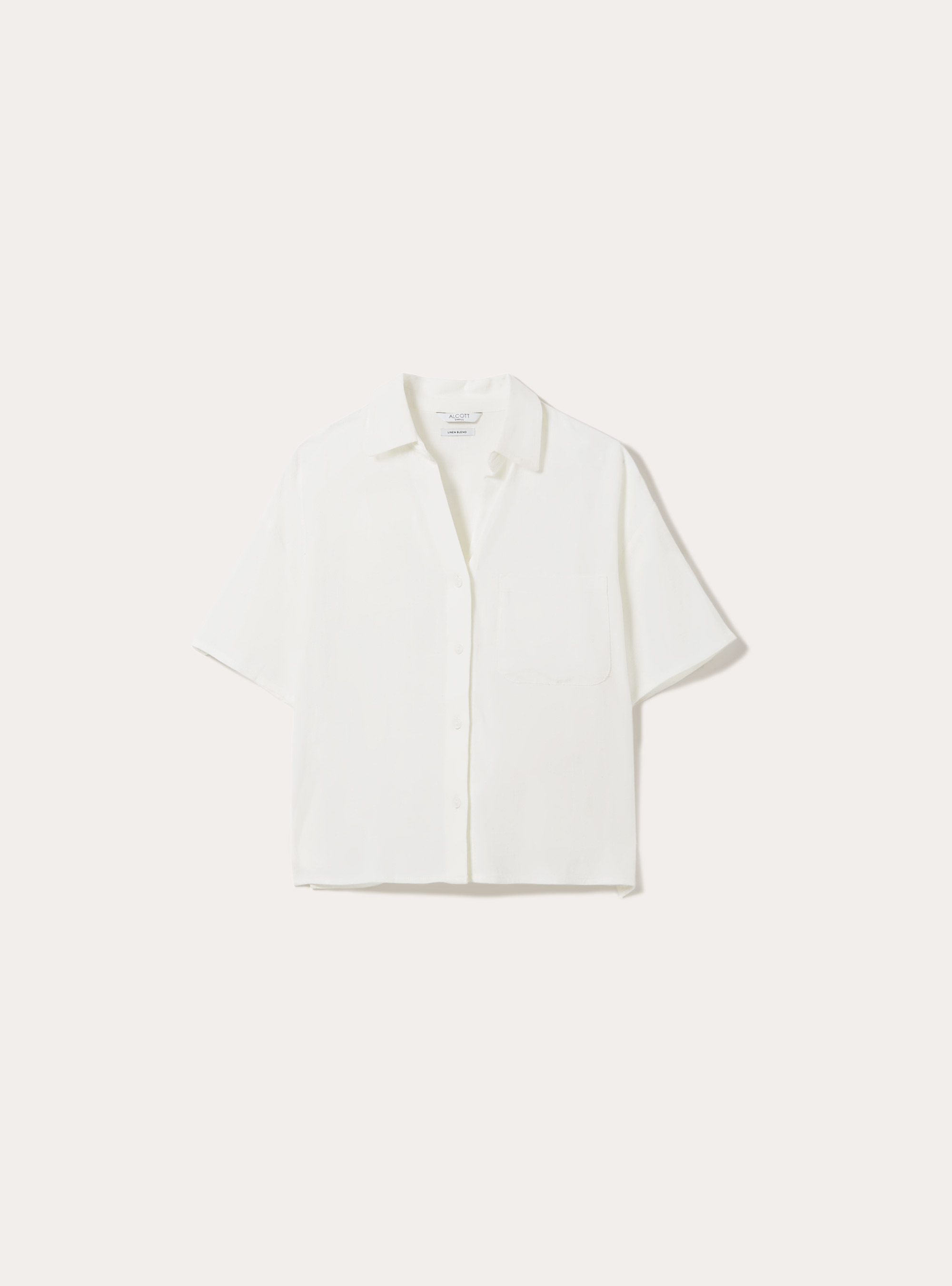 Chemise courte en lin m&eacute;lang&eacute;, WH1 OFF WHITE