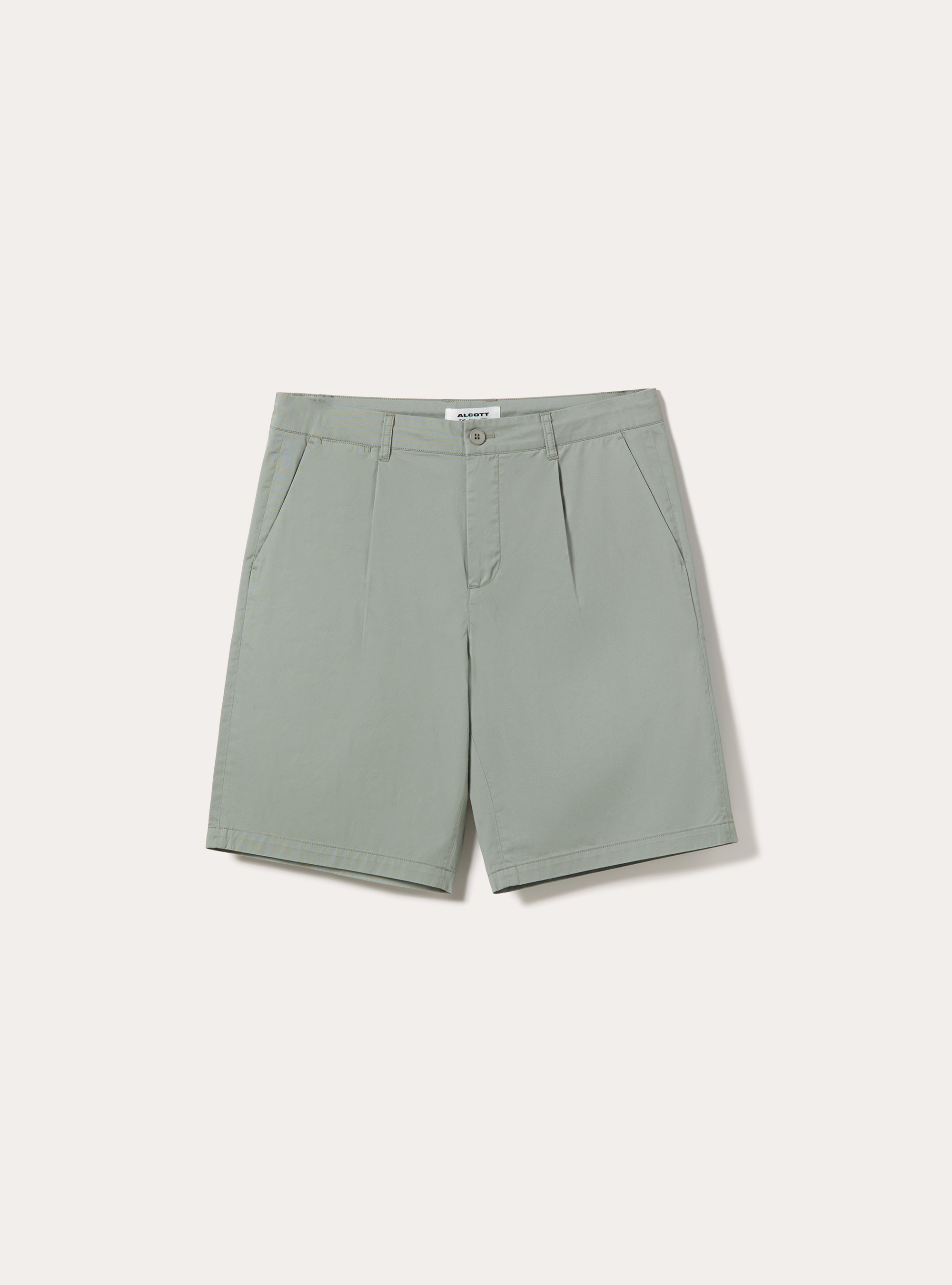 Bermuda Chino Coupe Regular Fit &agrave; Pinces, SG3 SAGE LIGHT