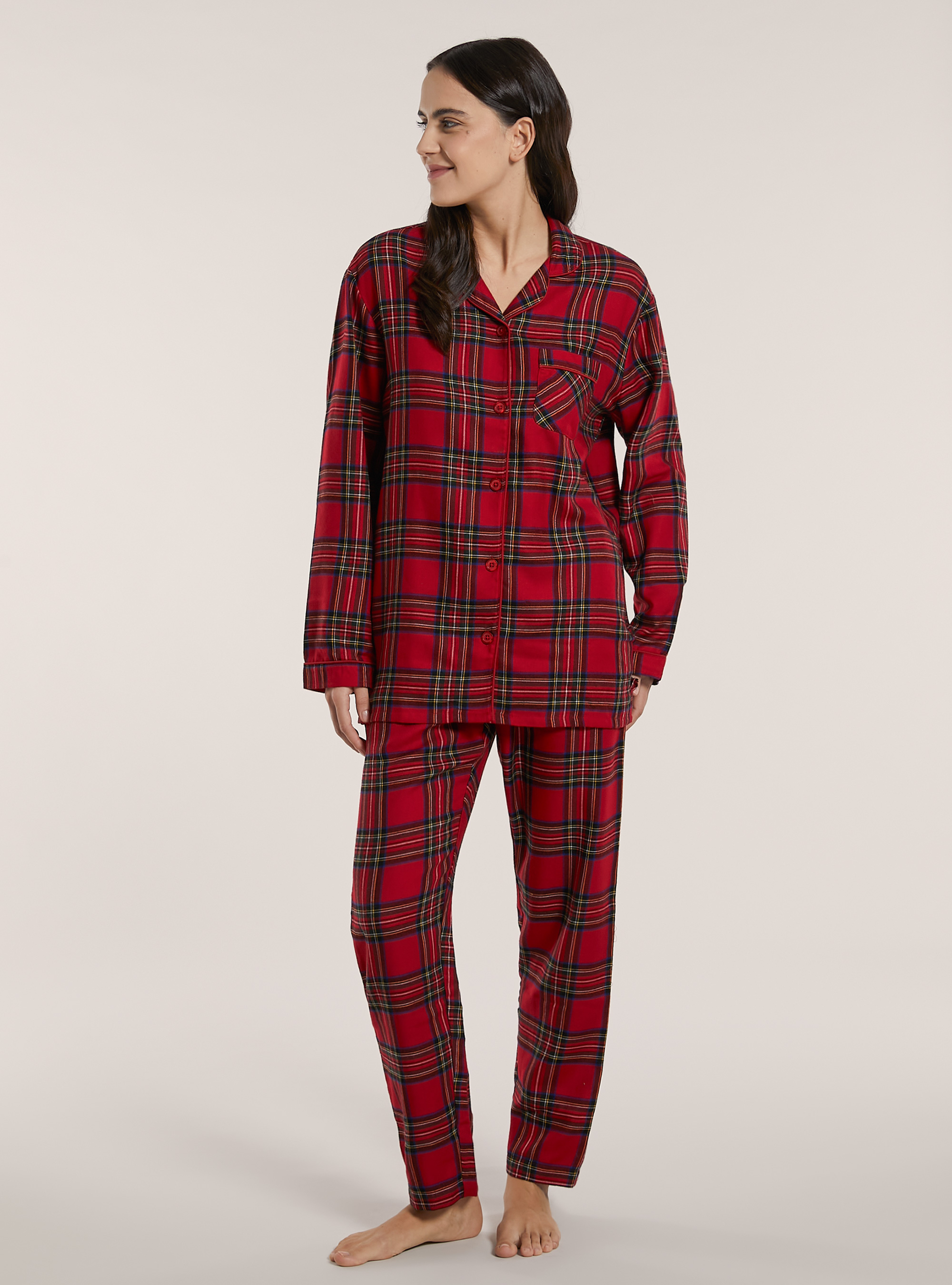 Pigiama Christmas Family Collection in tartan, RD2 RED MEDIUM