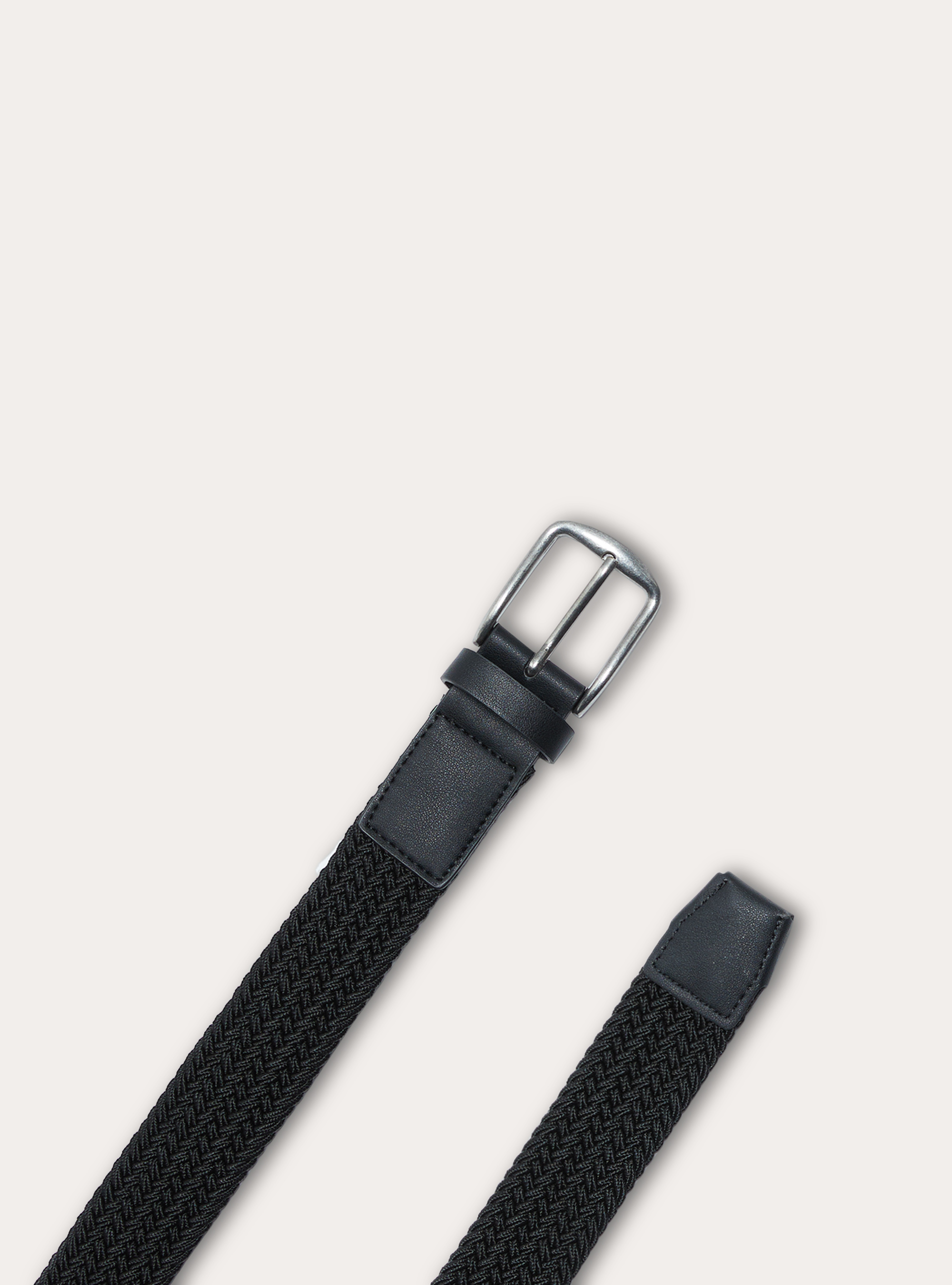 Cintura intrecciata elastica tinta unita, BK1 BLACK
