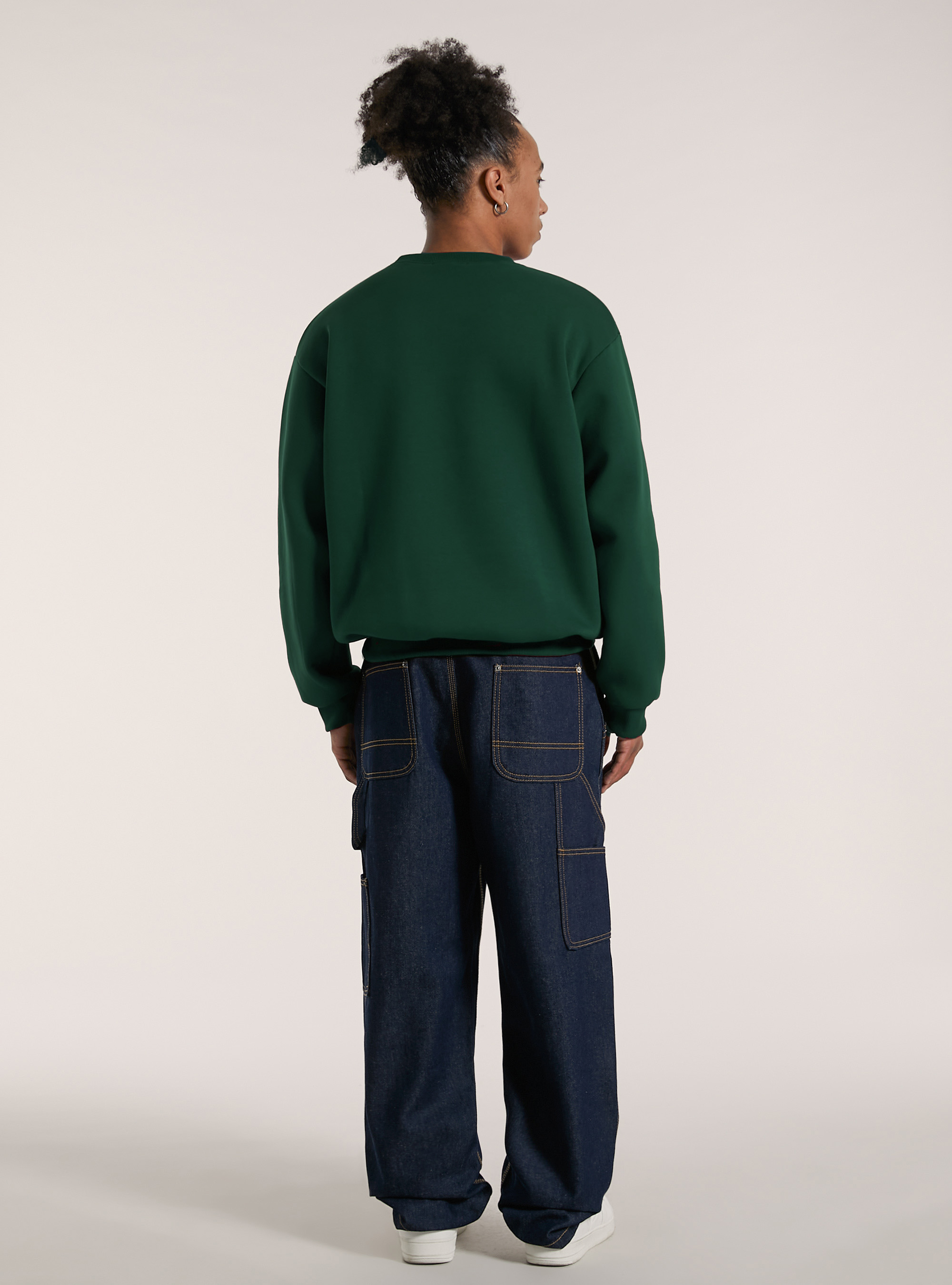 Sudadera de cuello redondo y corte cuadrado, GN1 GREEN DARK