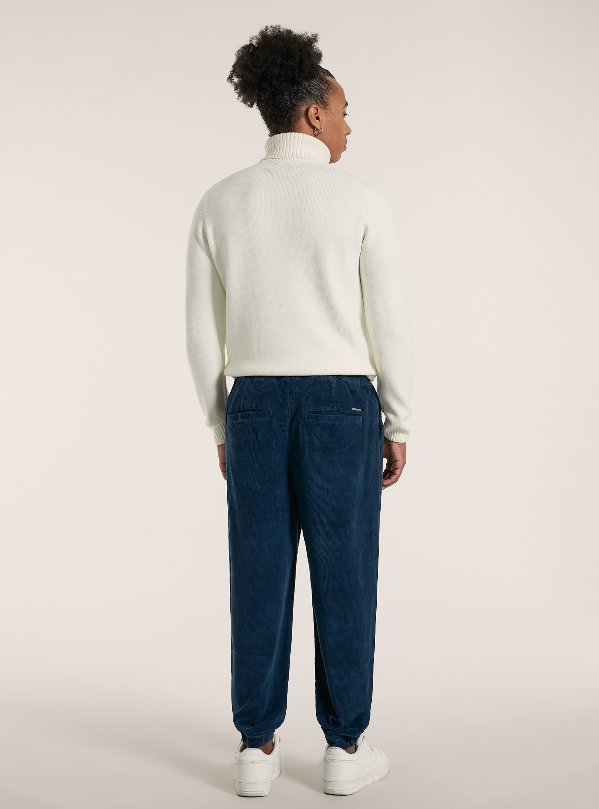 Ribbed velvet joggers, OB2 BLUE OIL MED.