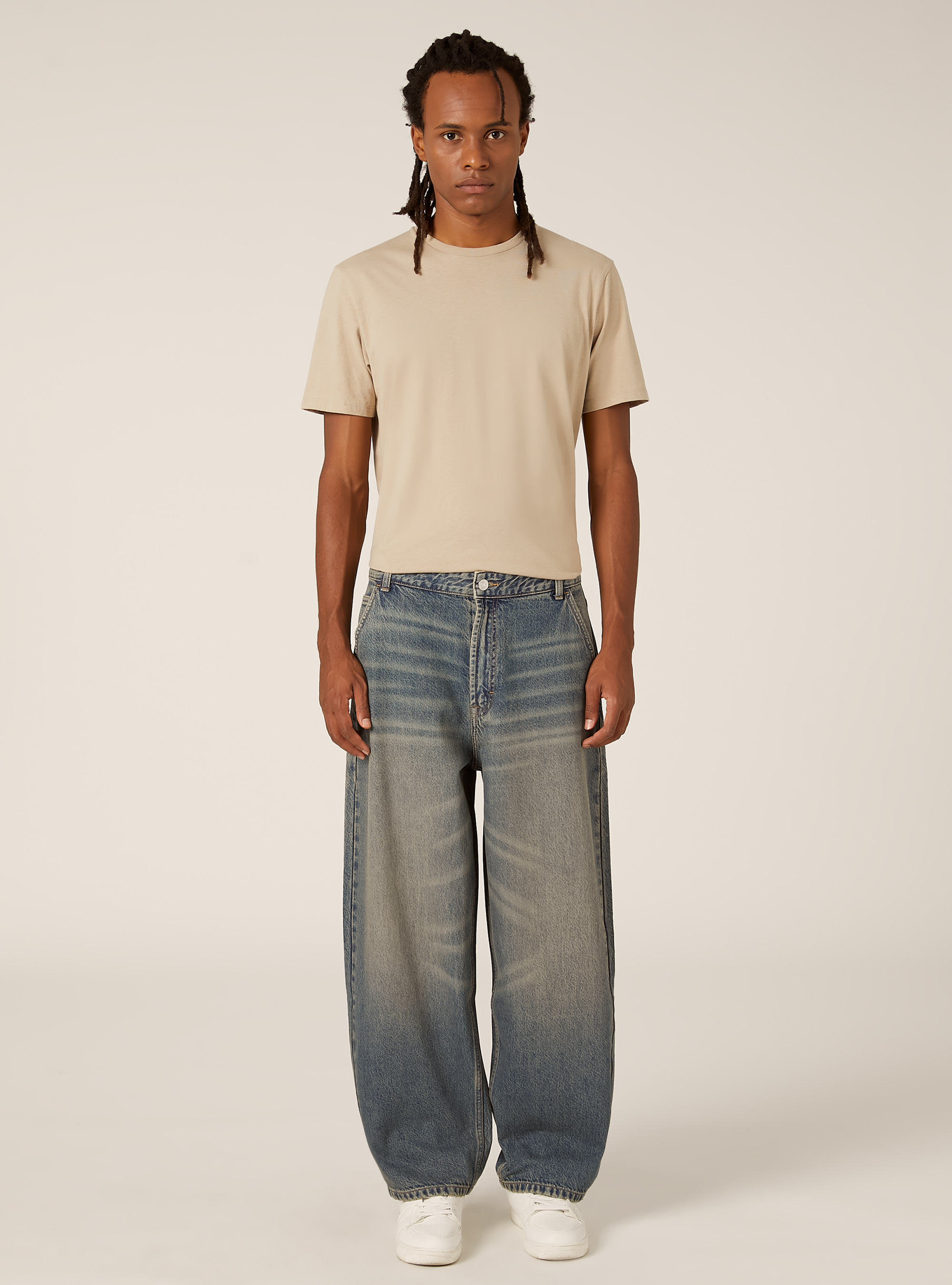 Jeans skater coupe ample, D003 MEDIUM BLUE