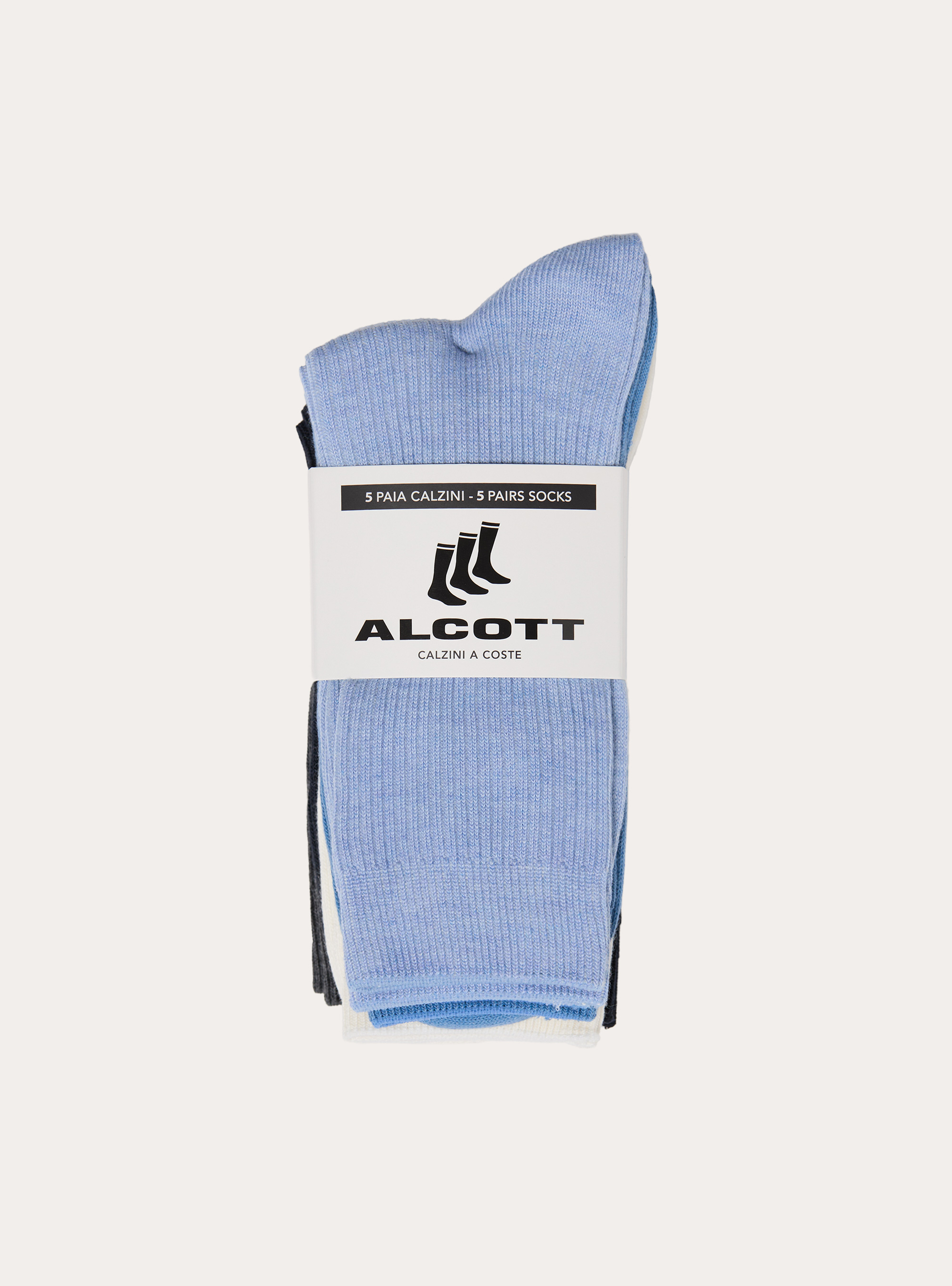 Calzino alto tinta unita, BL2 BLUE MEDIUM