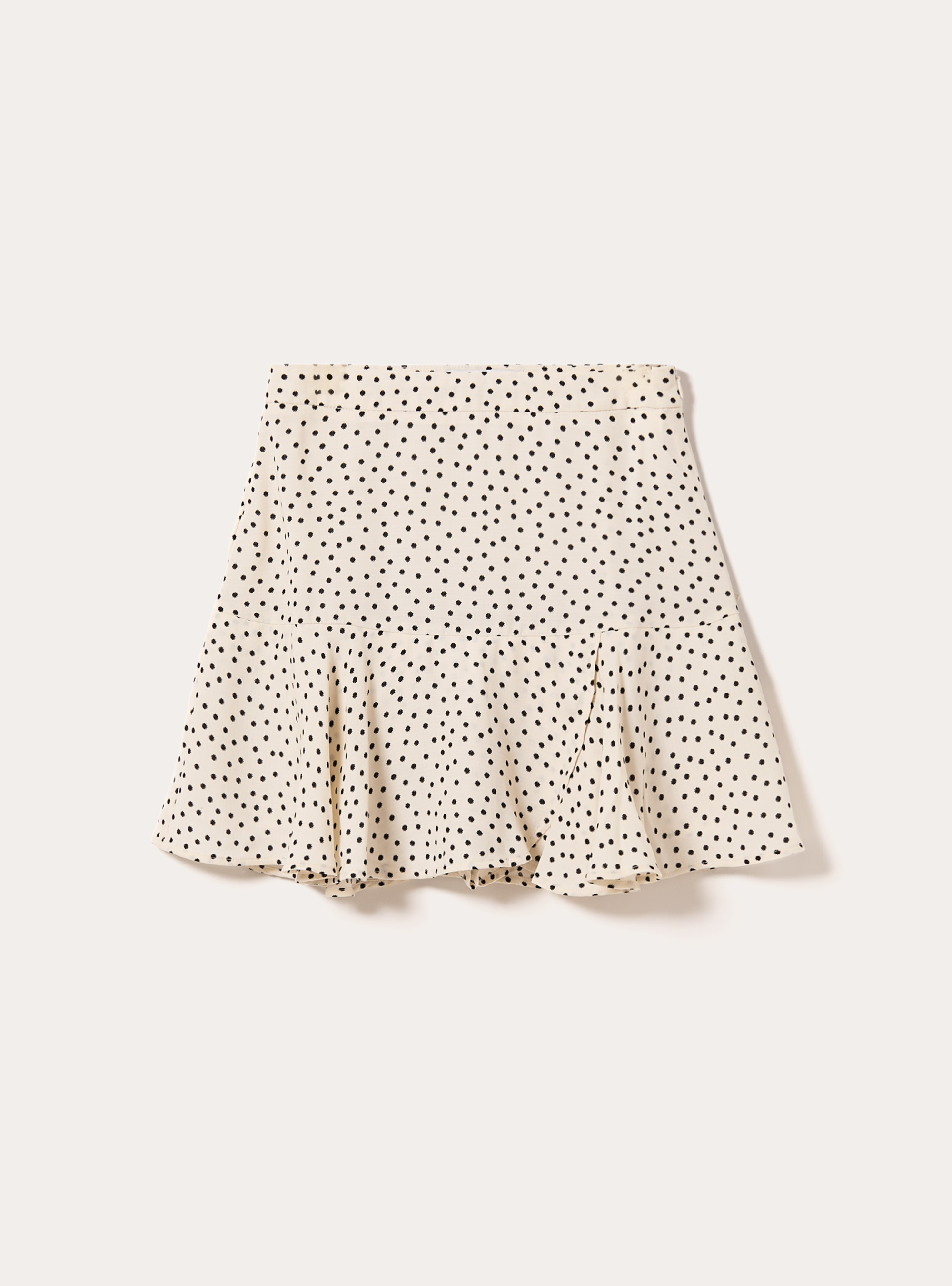 Skort stampato con volant, WH1 OFF WHITE