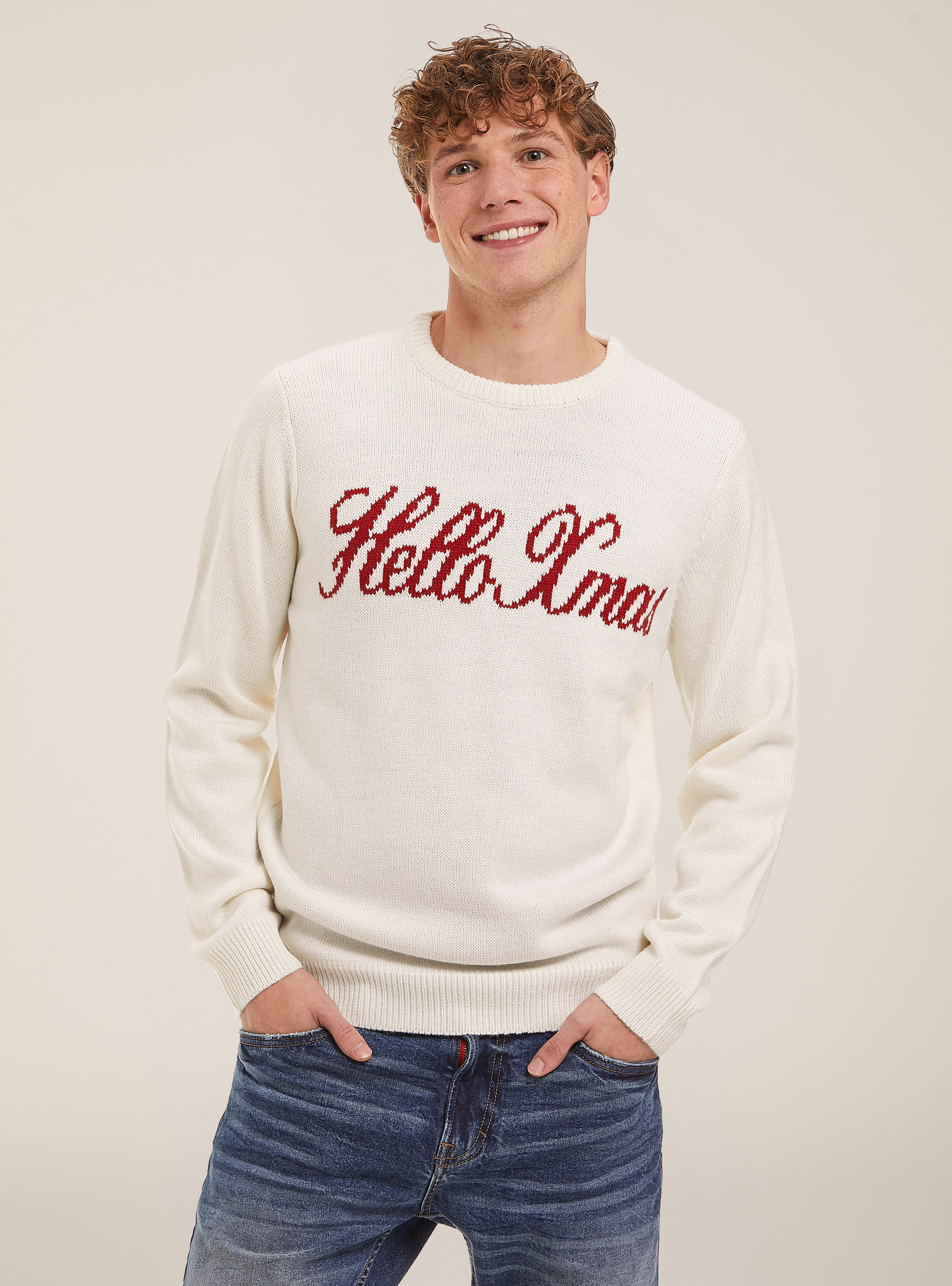 Christmas Family Collection Pullover, MGY1 GREY MEL DARK