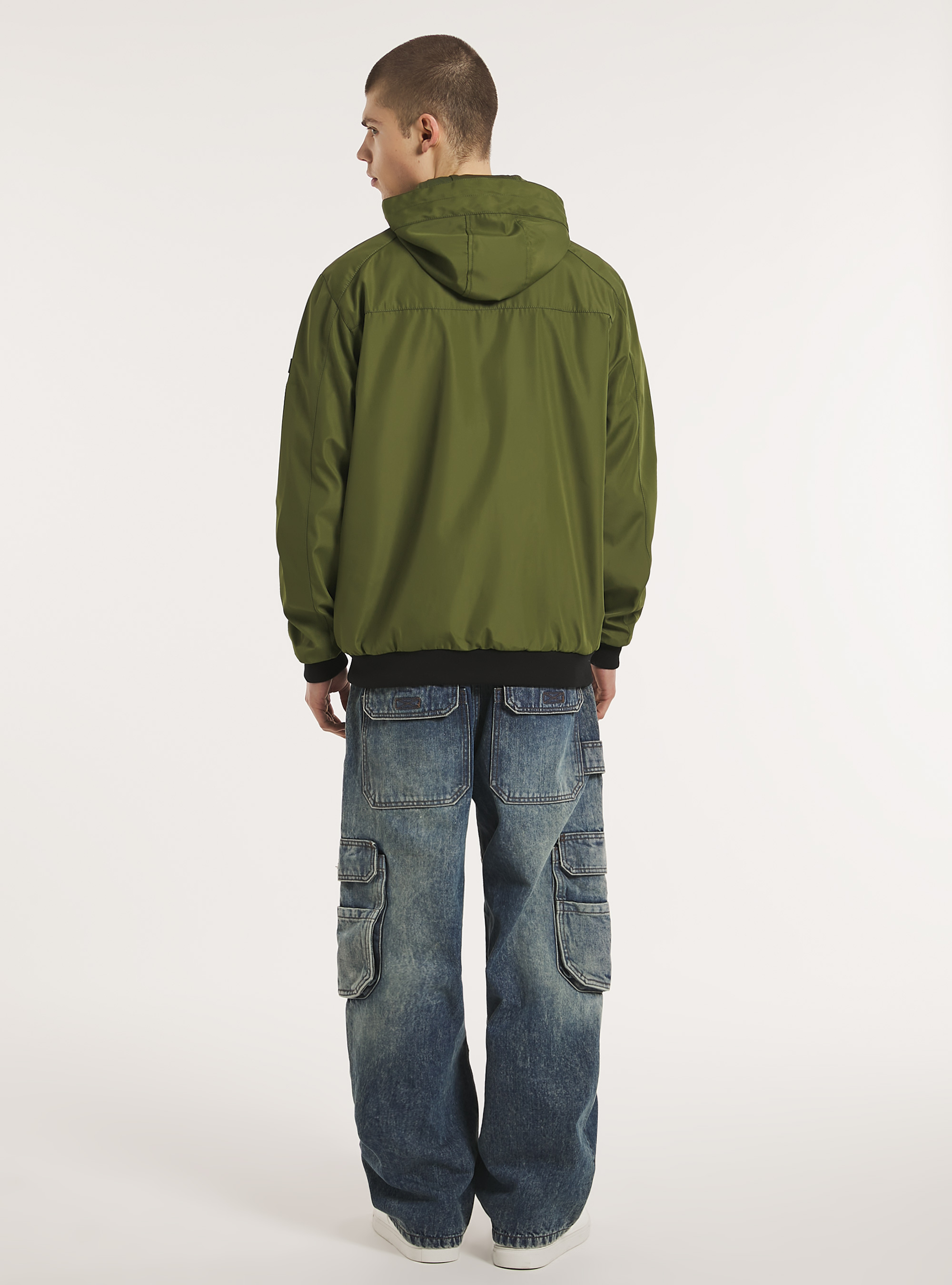 Windproof hooded bomber jacket, KY2 KAKY MEDIUM