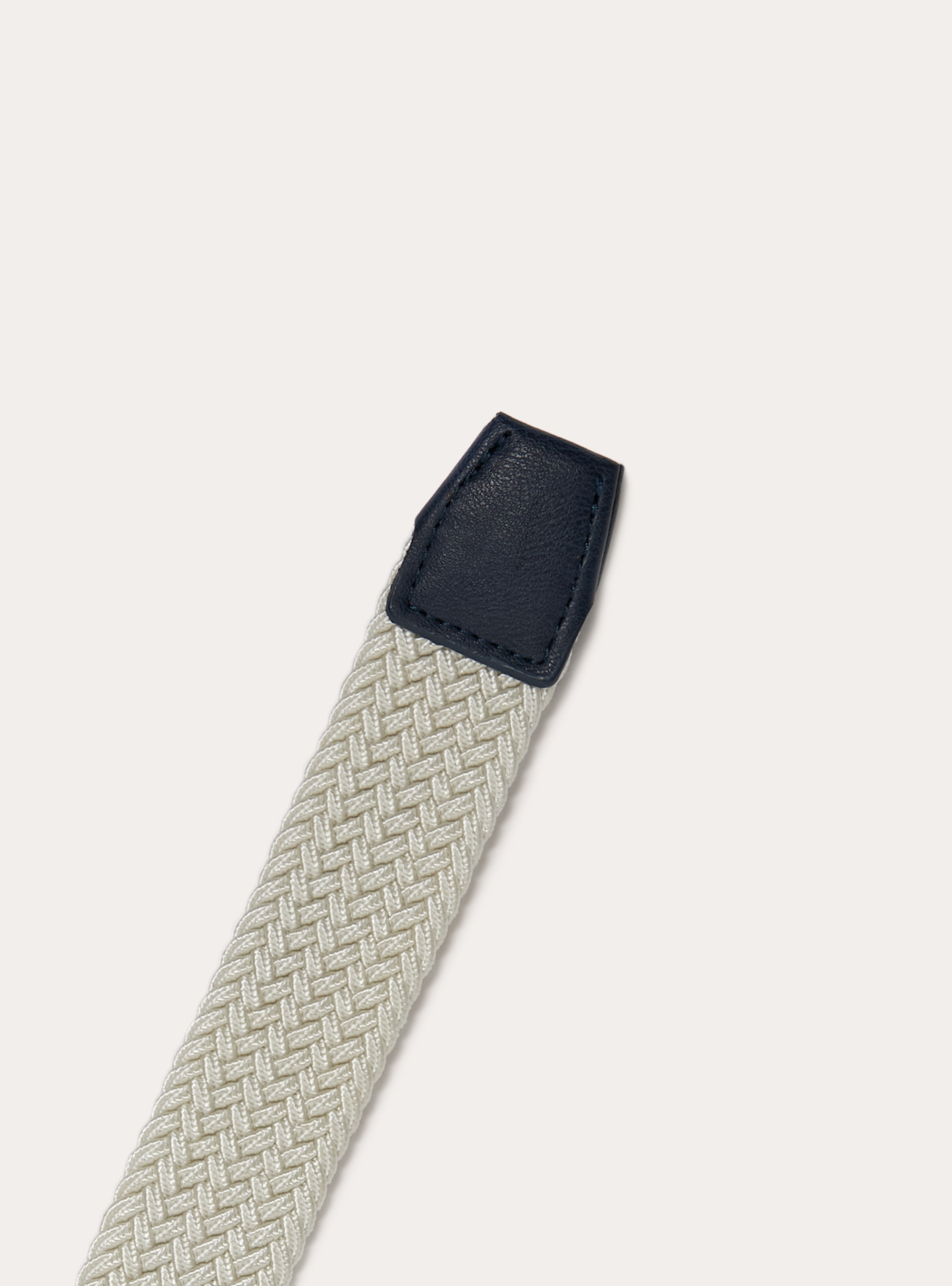 Braided elastic belt, WH1 OFF WHITE