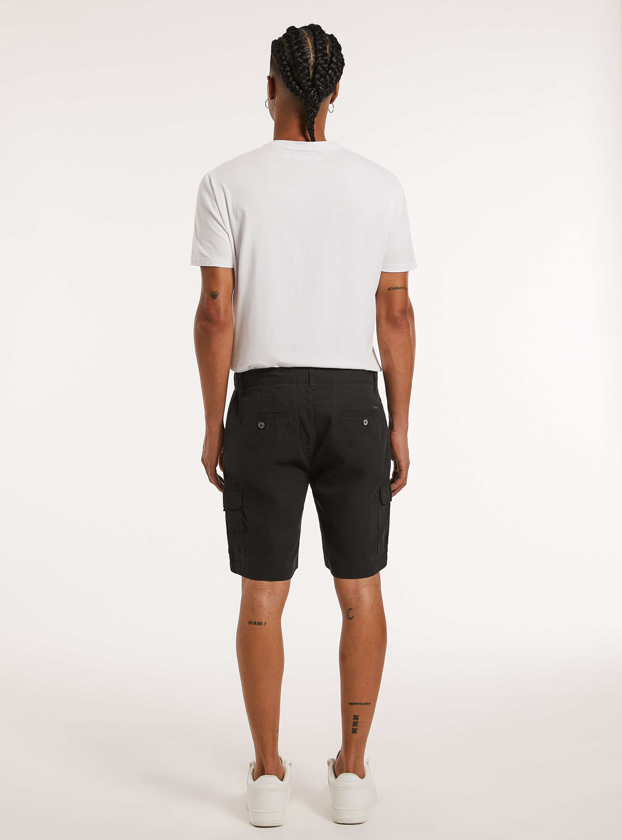 Bermuda cargo en coton, BK1 BLACK