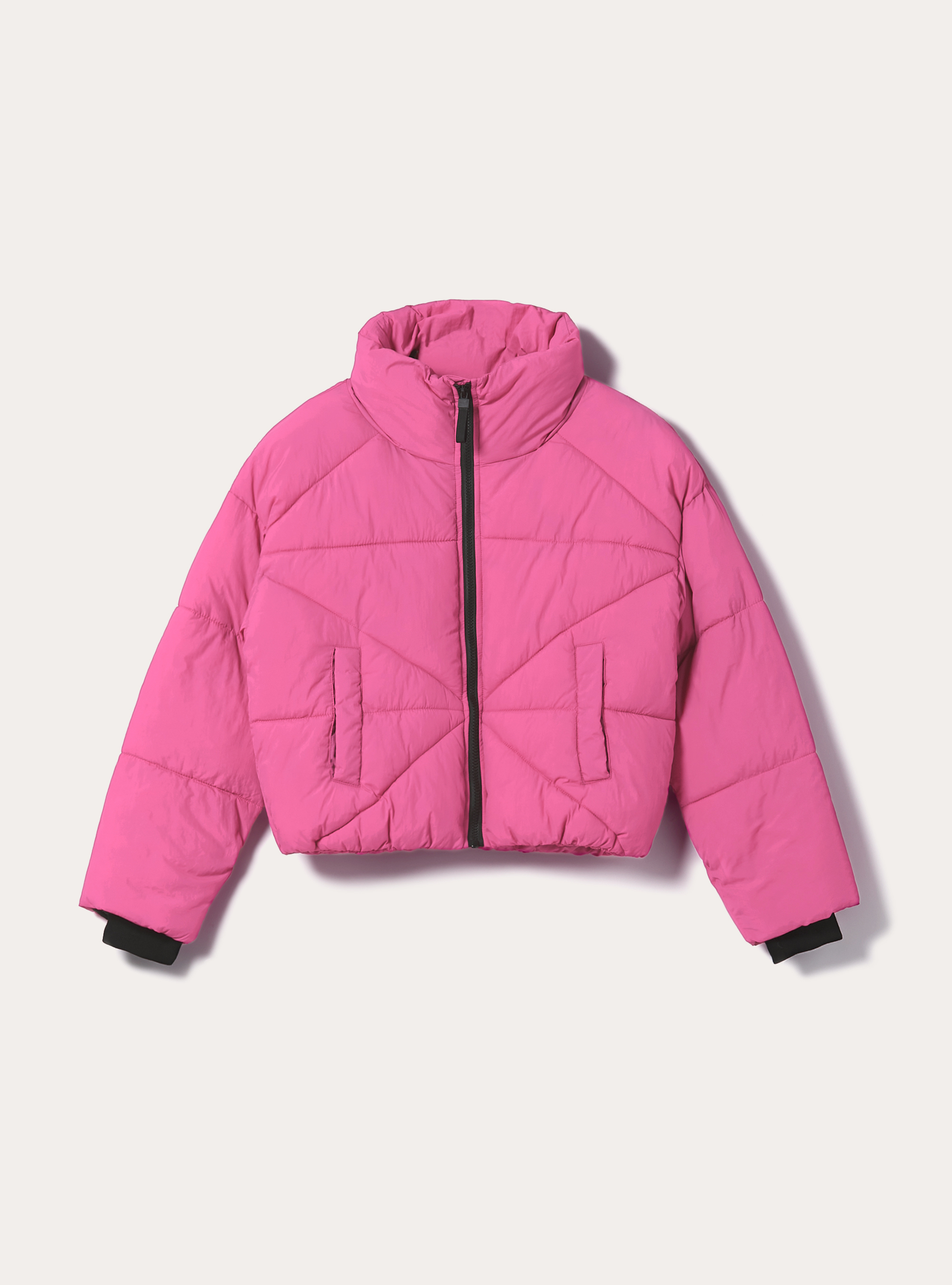 Cropped bomber jacket with recycled padding, FX2 FUXIA MEDIUM