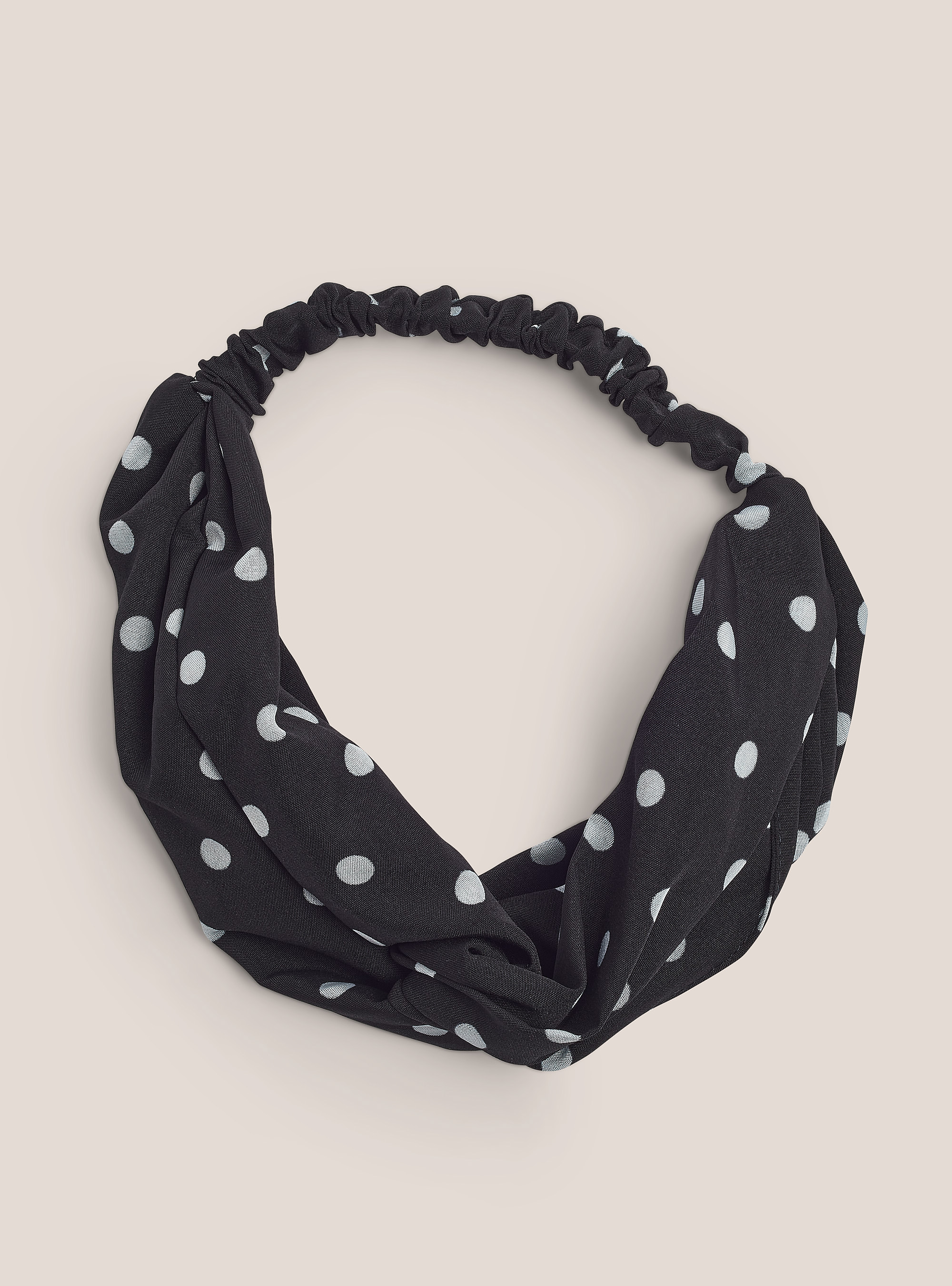 Fascia per capelli a fantasia, POIS WHITE