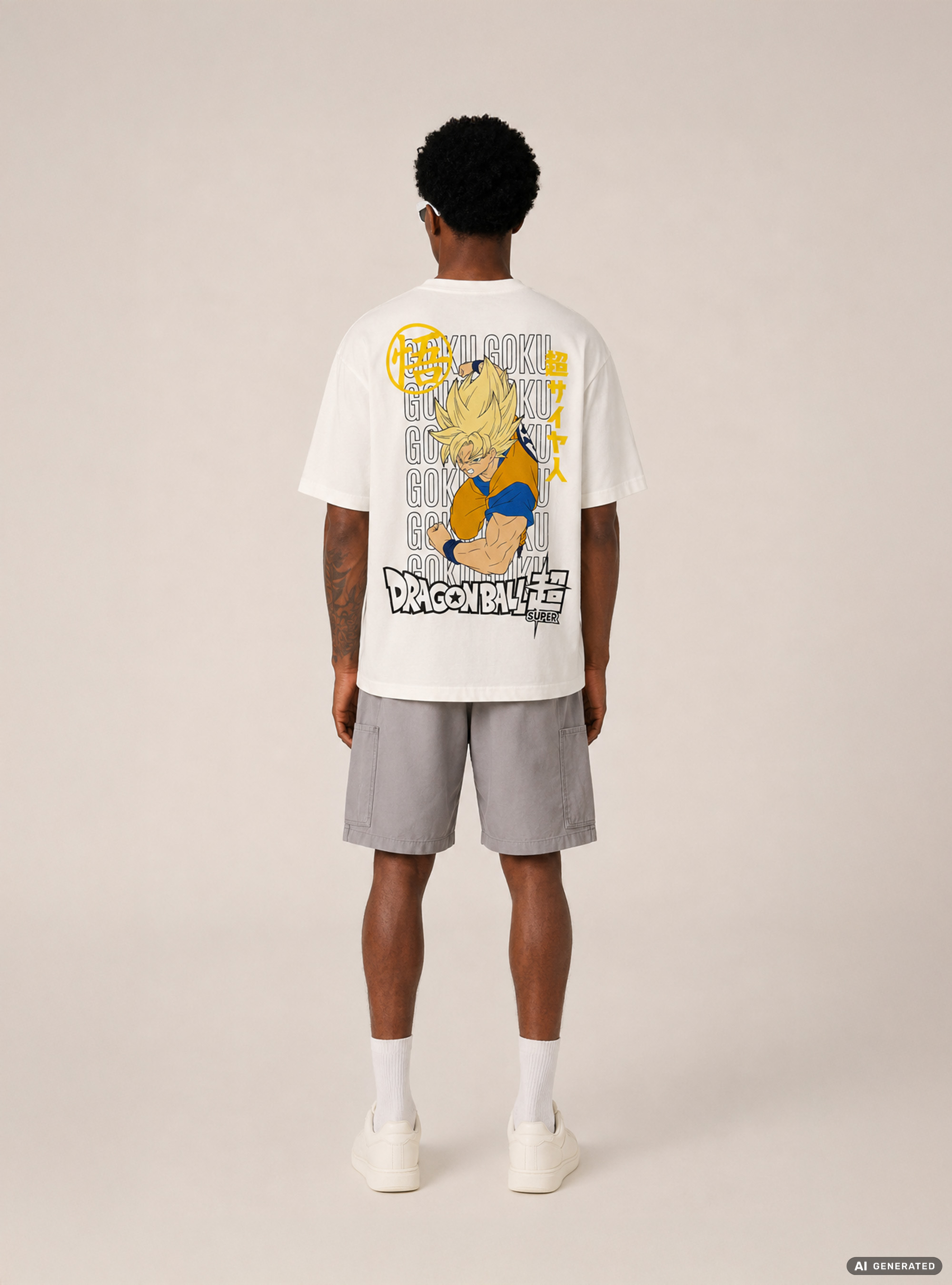 T-shirt dragonball z  boxy fit, WH3 WHITE