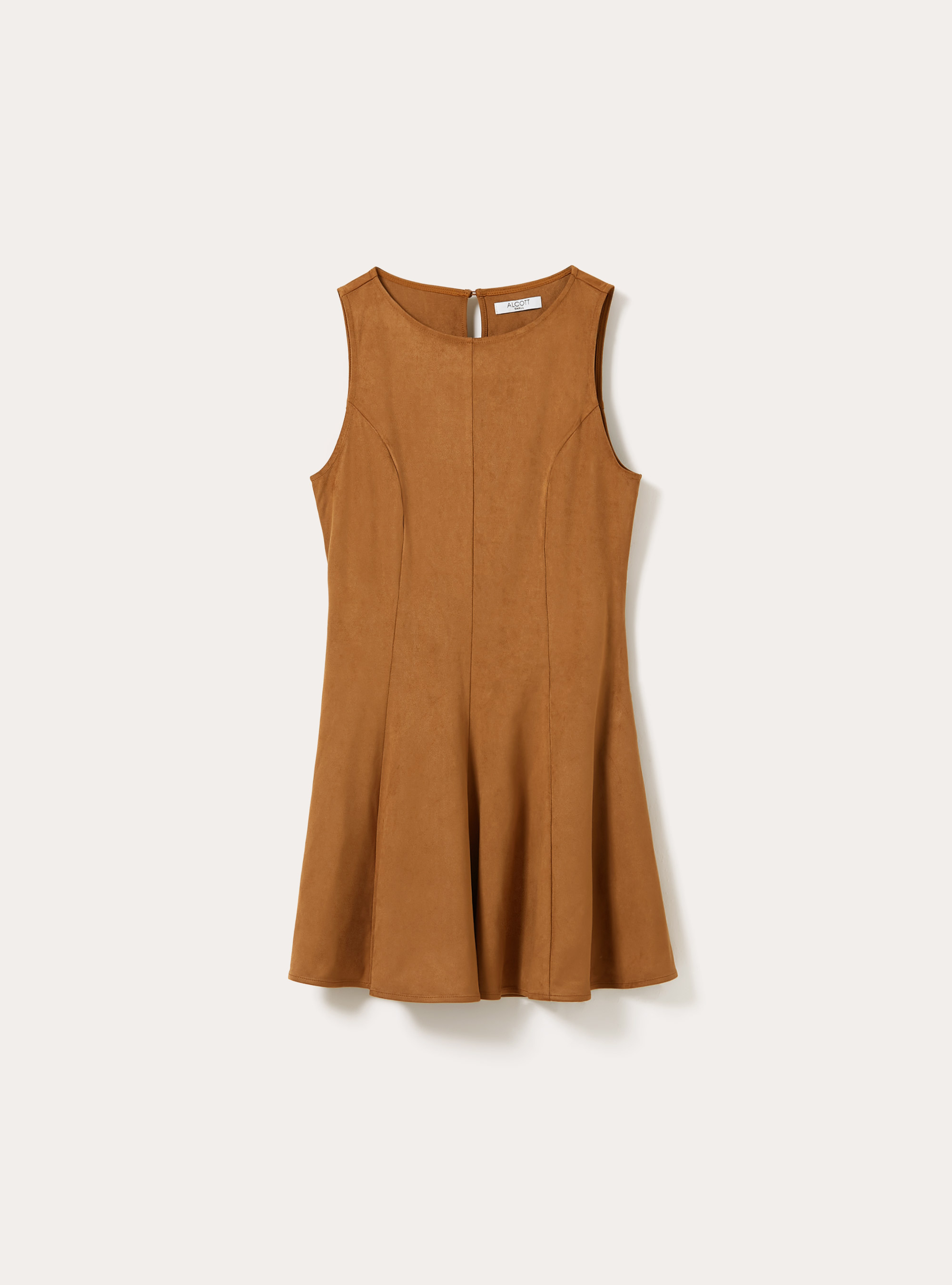 Suede effect short dress, TB2 TOBACCO MEDIUM
