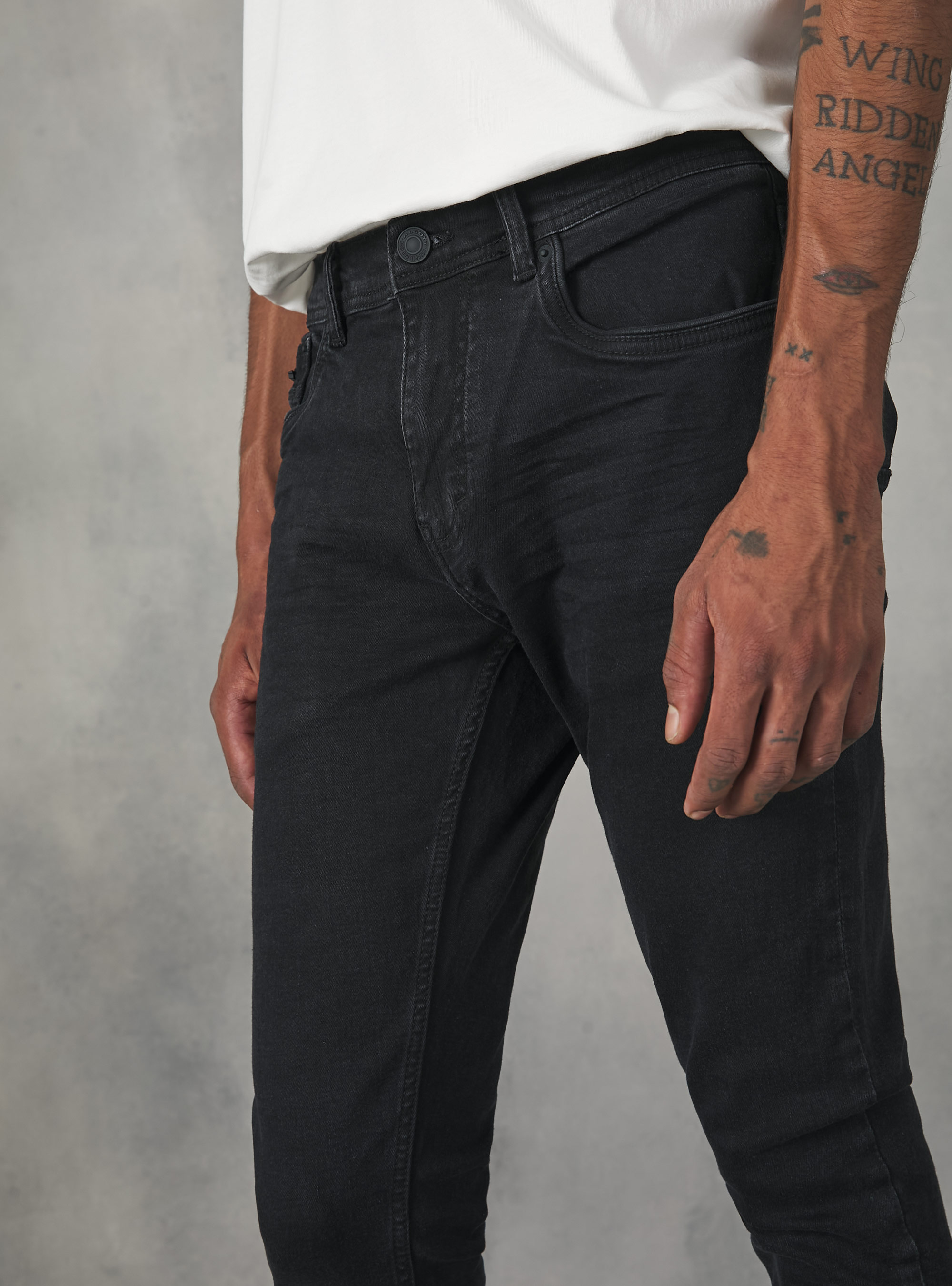 Super skinny jeans in stretch denim, D000 BLACK