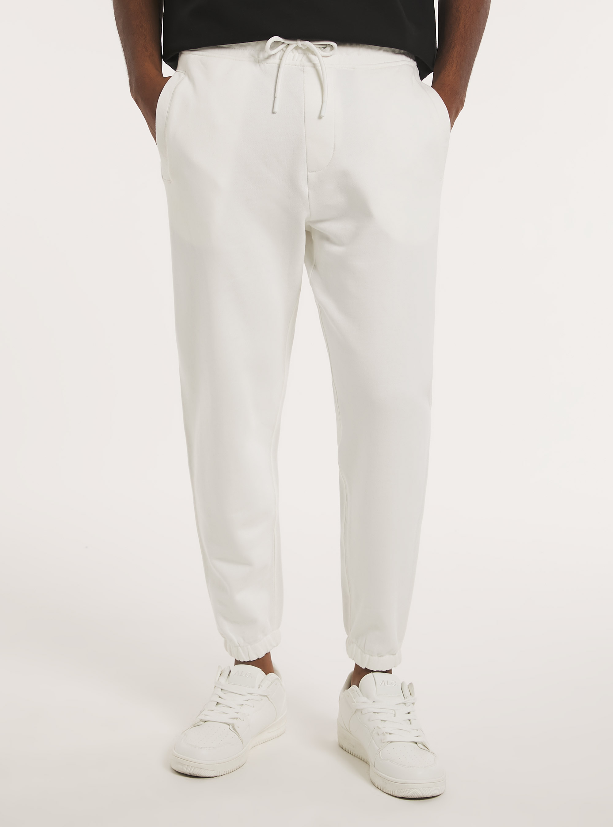 Pantalon jogger en peluche, WH1 OFF WHITE