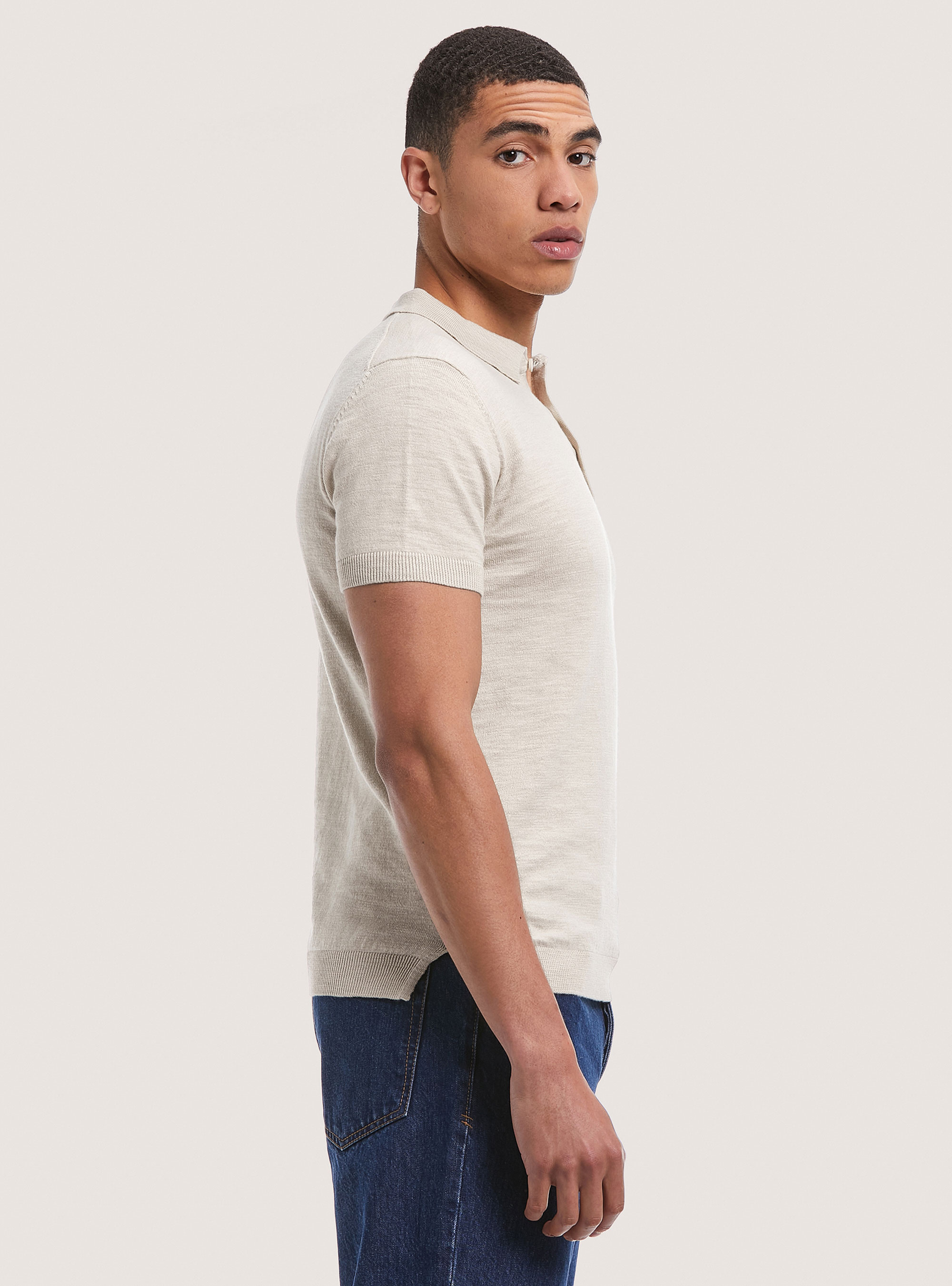 Jersey de color sólido, BG3 BEIGE LIGHT