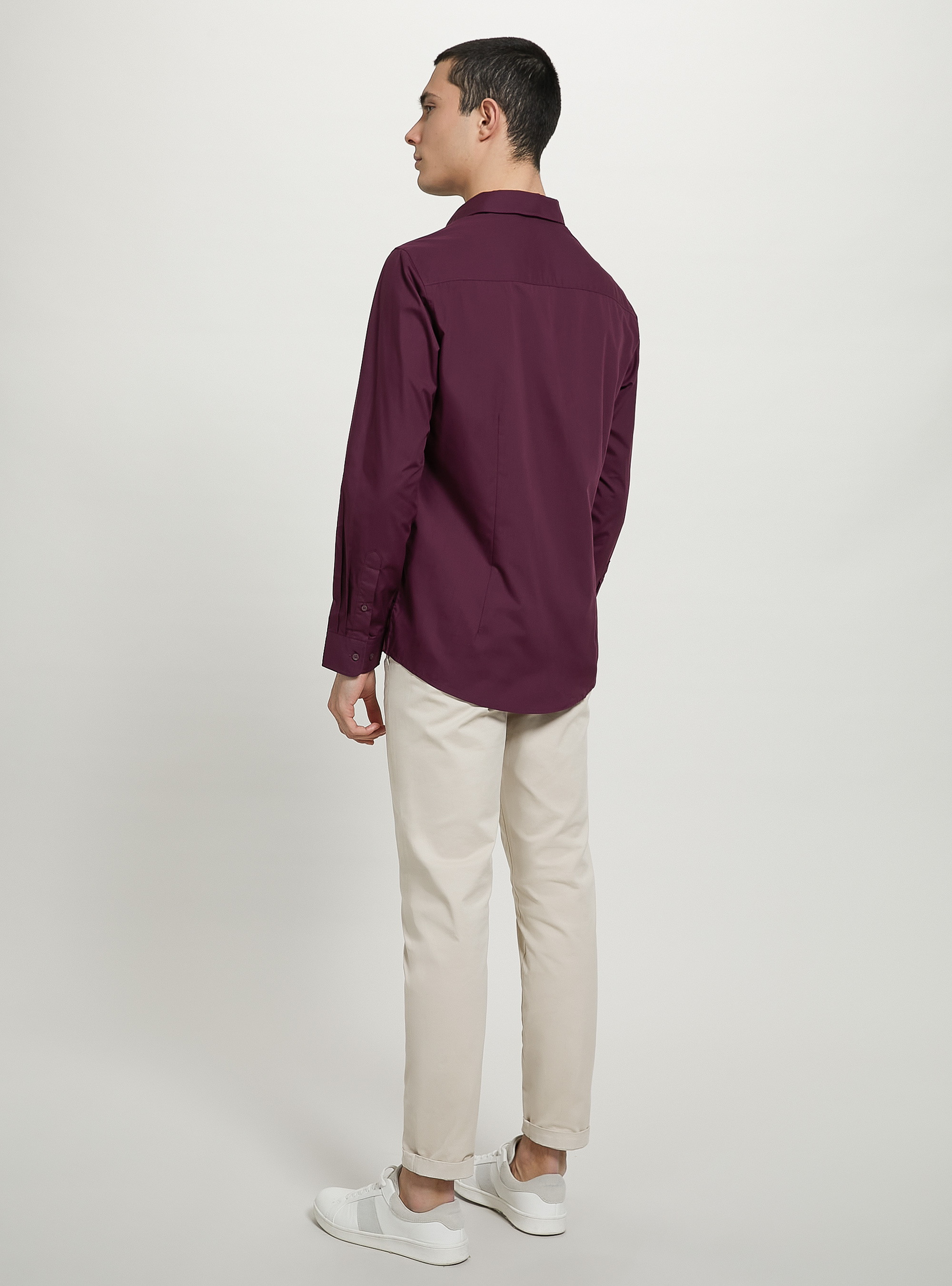 Camisa lisa de manga larga, VI1 VIOLET DARK