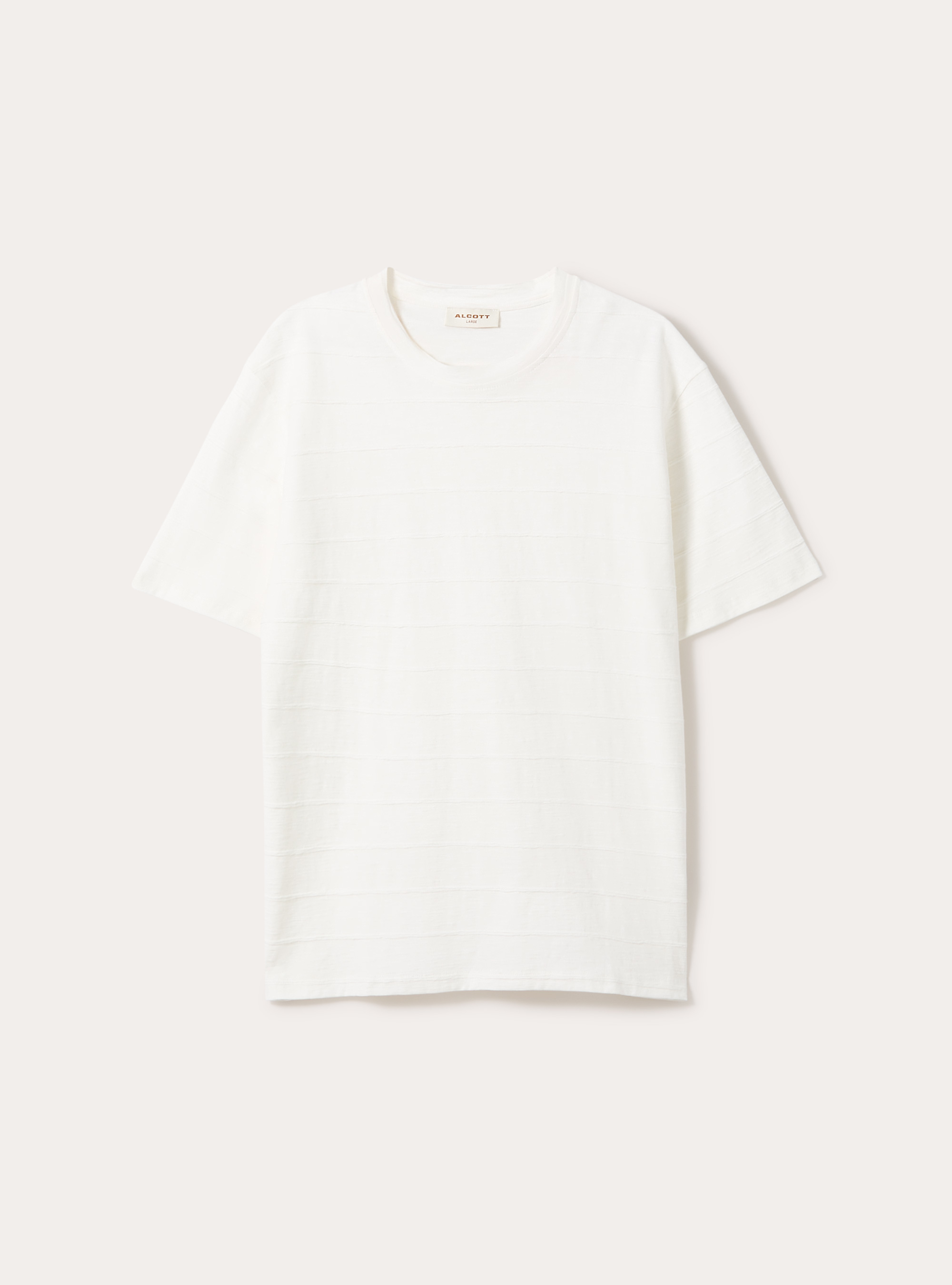 Short-sleeved textured T-shirt, WH2 WHITE