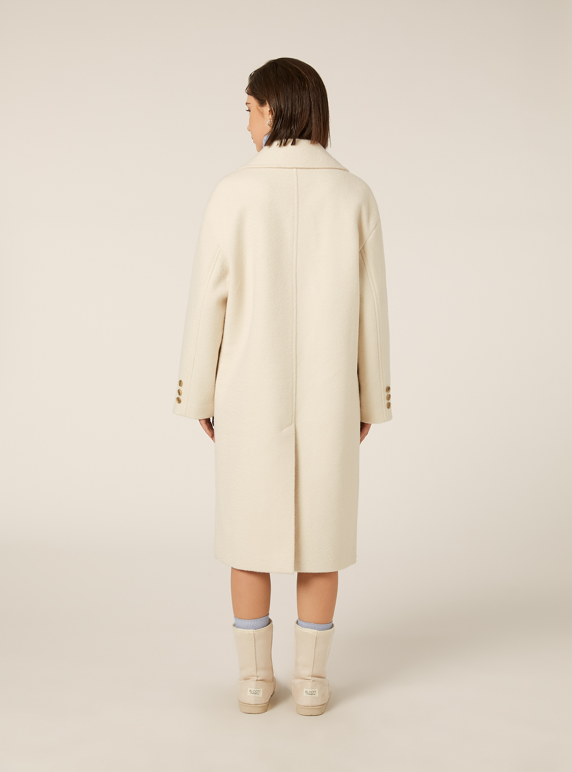 Abrigo largo cruzado, WH2 WHITE