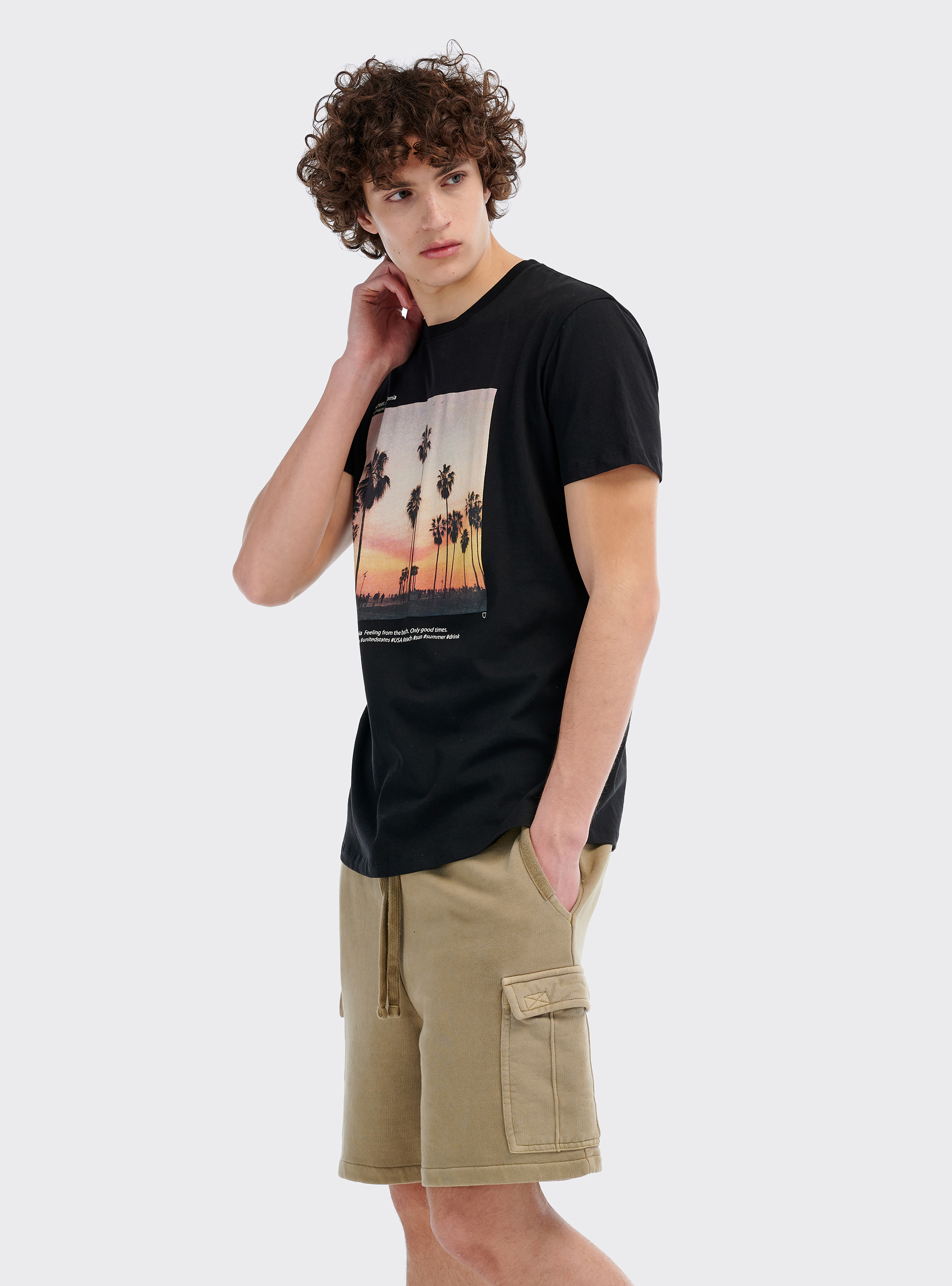 T-Shirt mit Aufdruck City, C101 BLACK