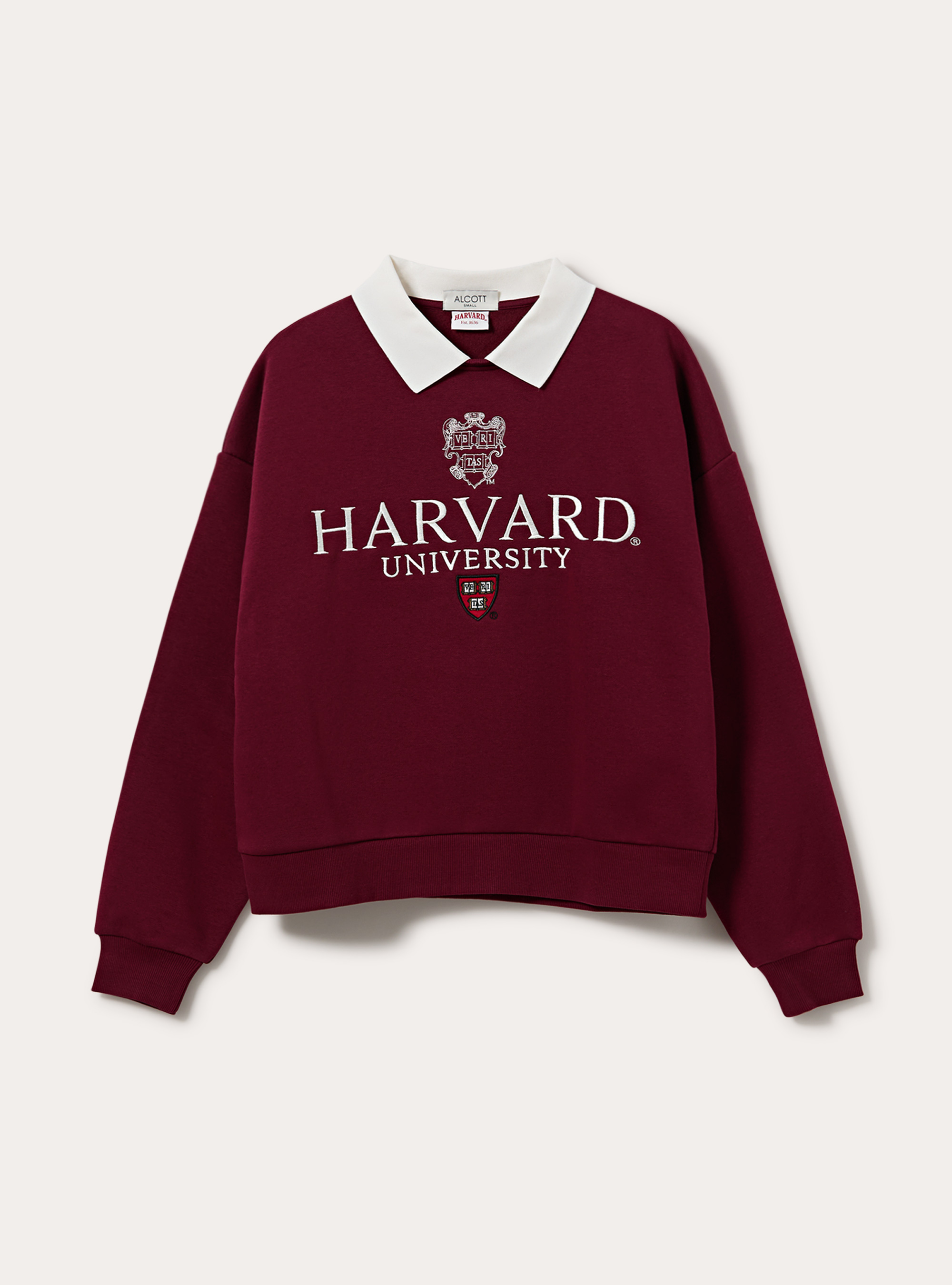 Sweat avec col Harvard / Alcott, BO1 BORDEAUX DARK