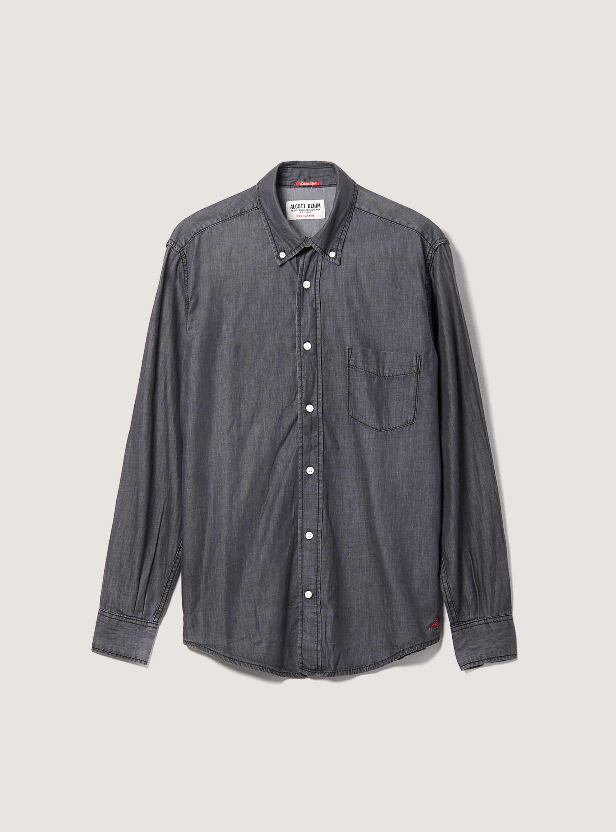 Camicia in denim, BLACK