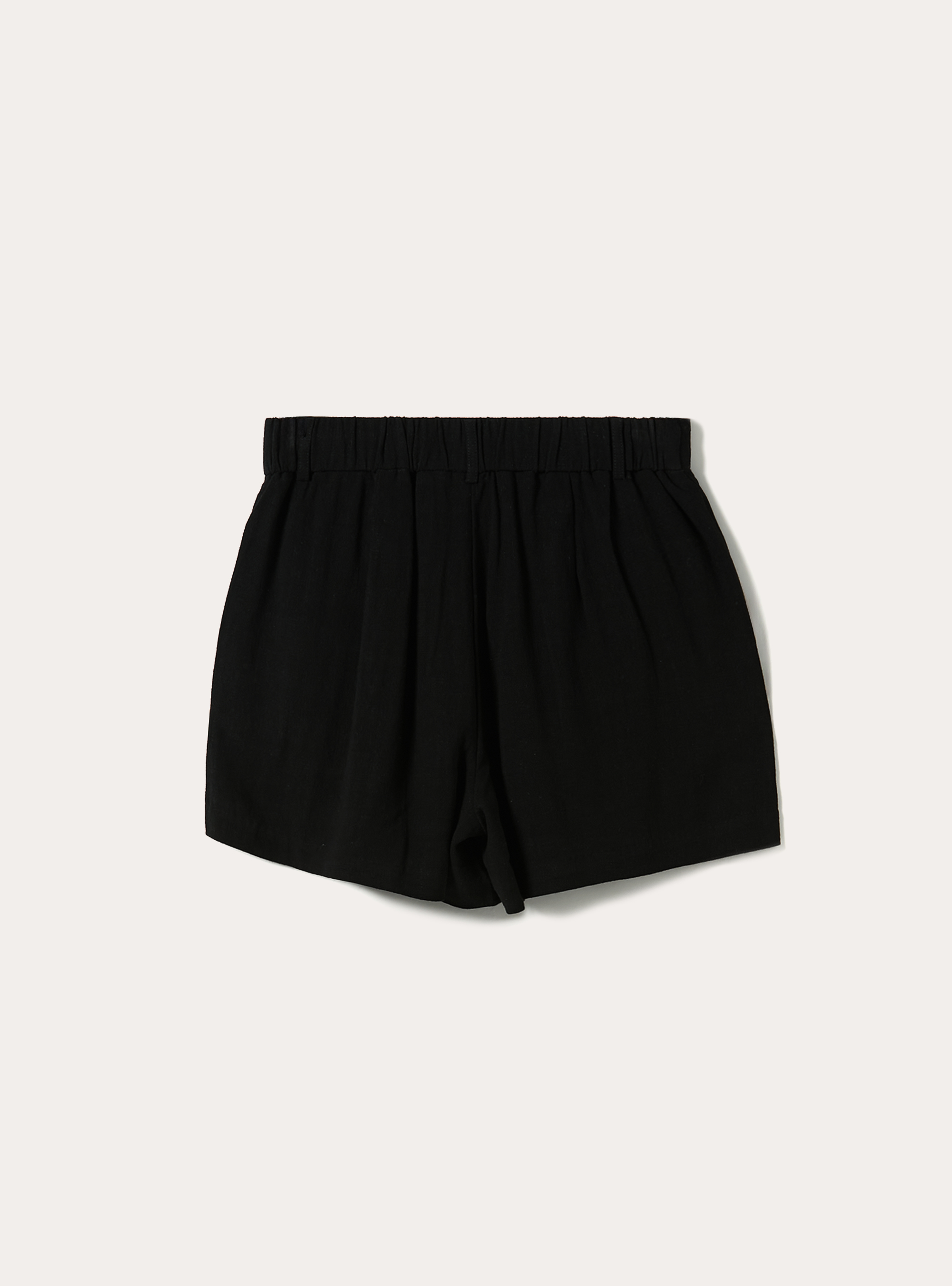Short en lin doux, BK1 BLACK