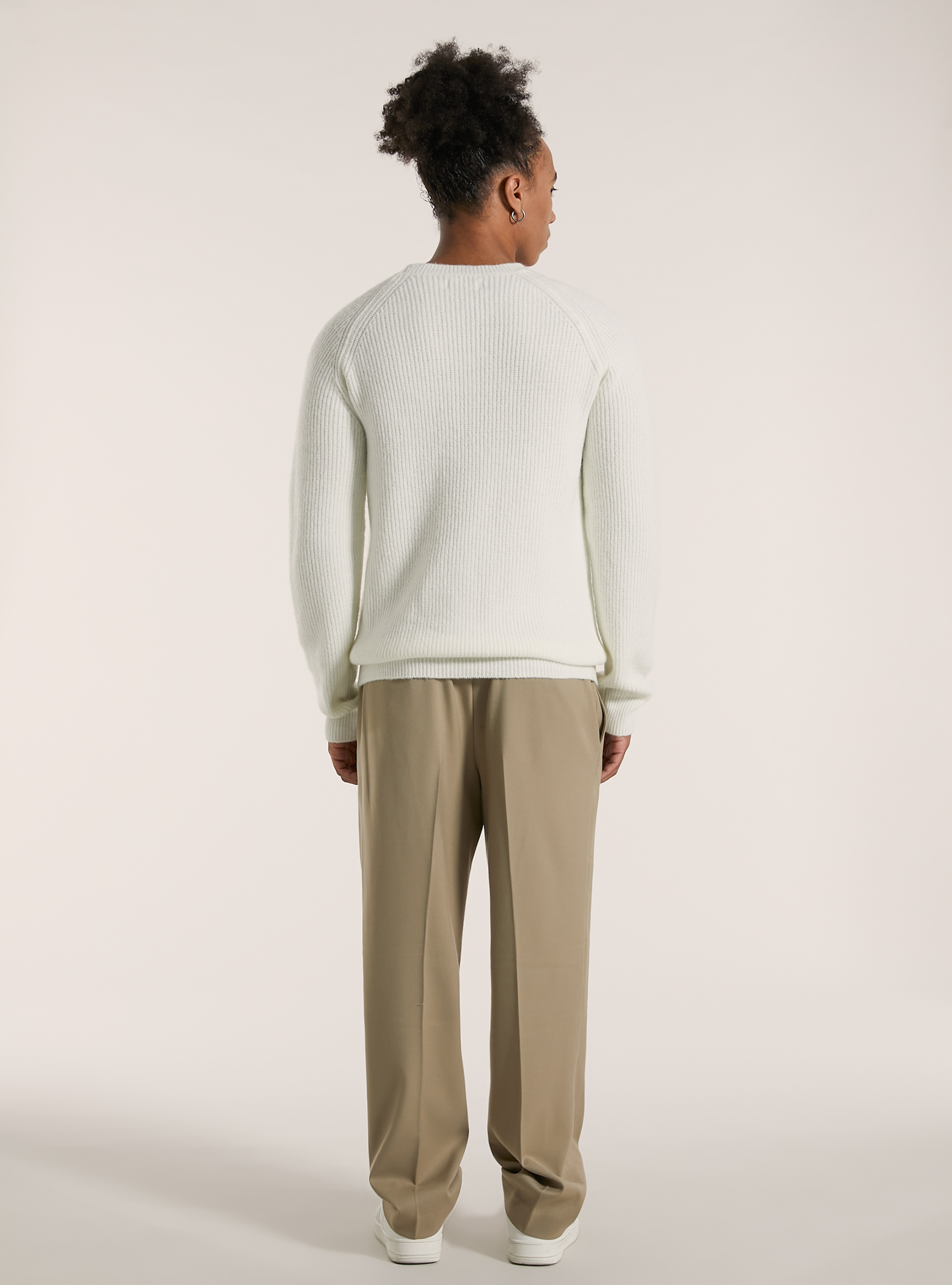 Jersey de canalé inglés en mezcla de lana, WH2 WHITE