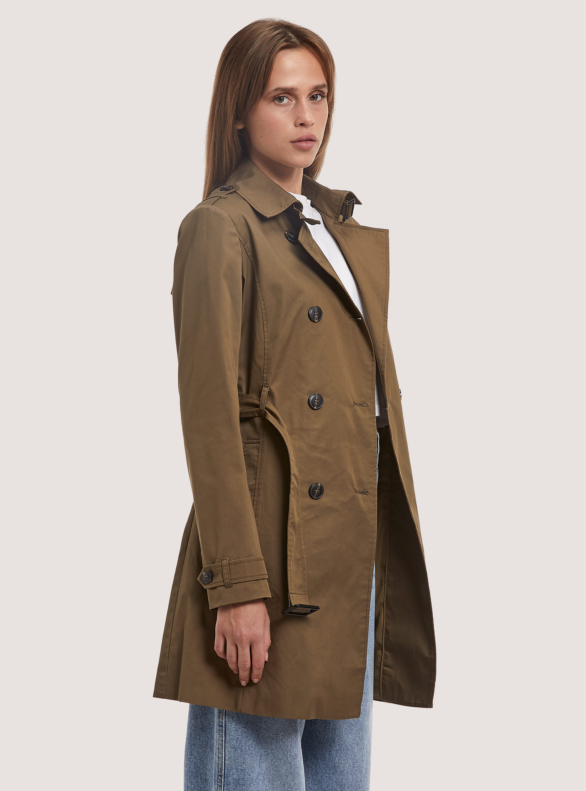 Soft trench coat with belt, KY3 KAKY LIGHT