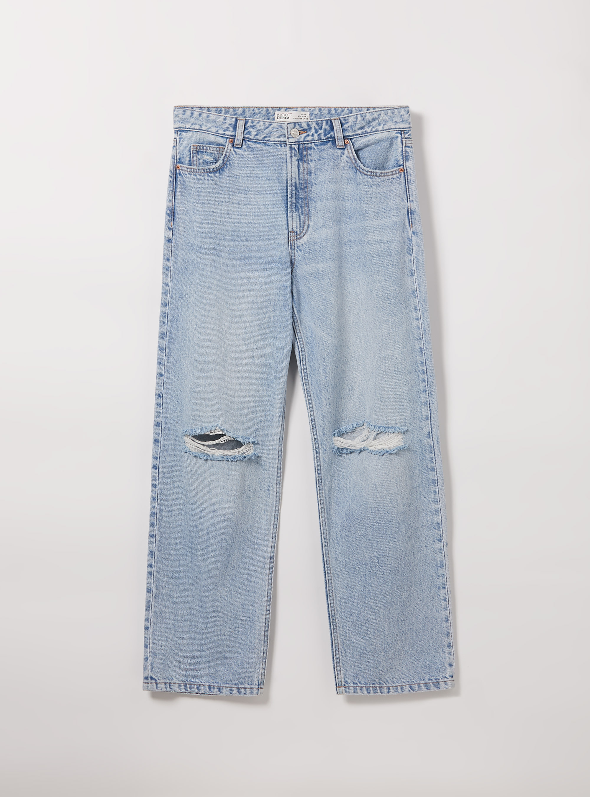 Jean ample à coupe droite, D007 LIGHT AZURE