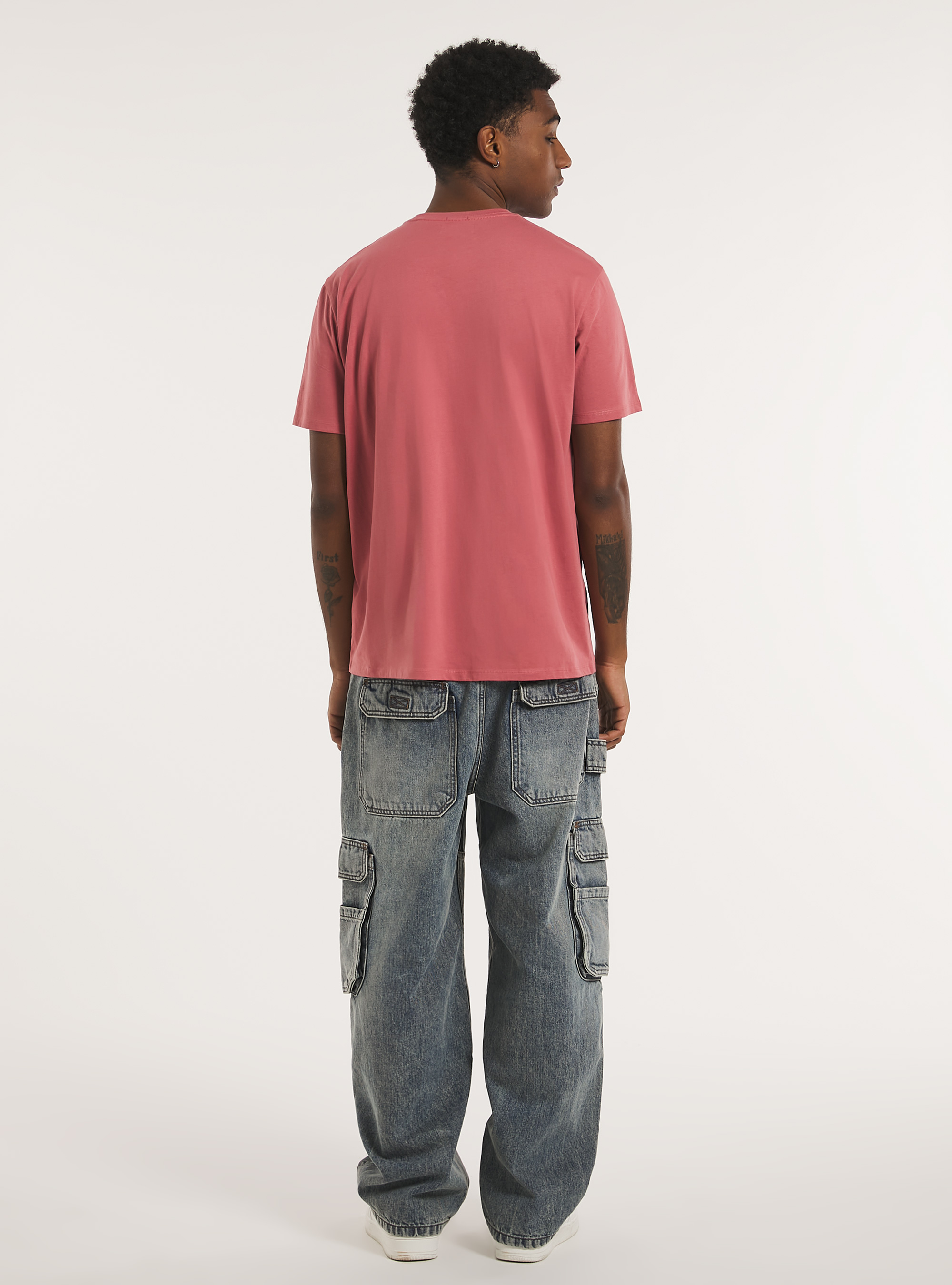 T-shirt en coton à col ras du cou, PK1 PINK DARK