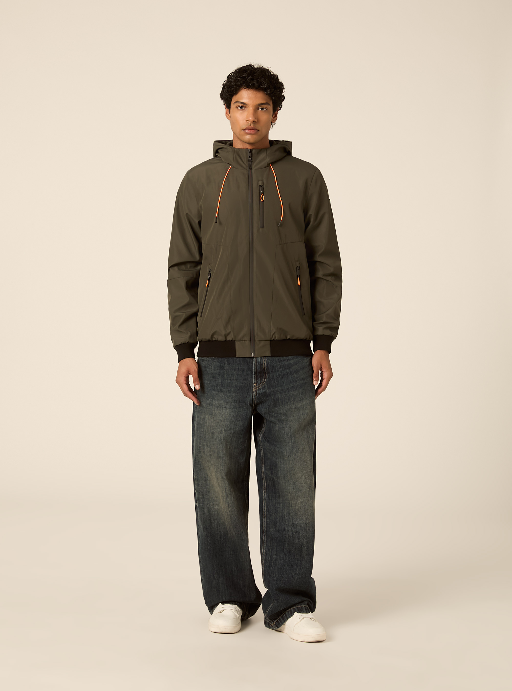 Bomber antivento con cappuccio, KY1 KAKY DARK